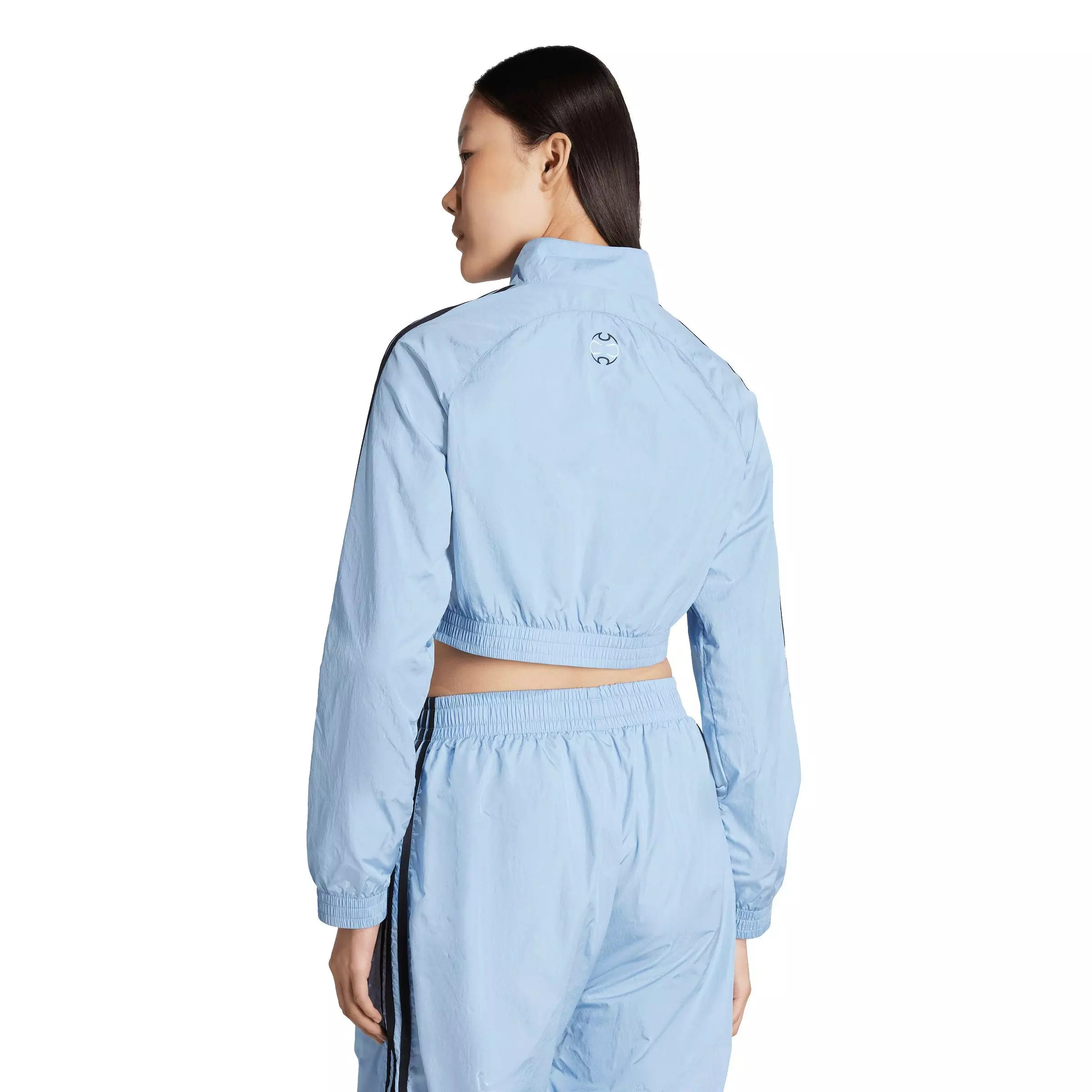 adidas Women's Teamgeist Adicolor Cropped Track Top -Blue - BLUE