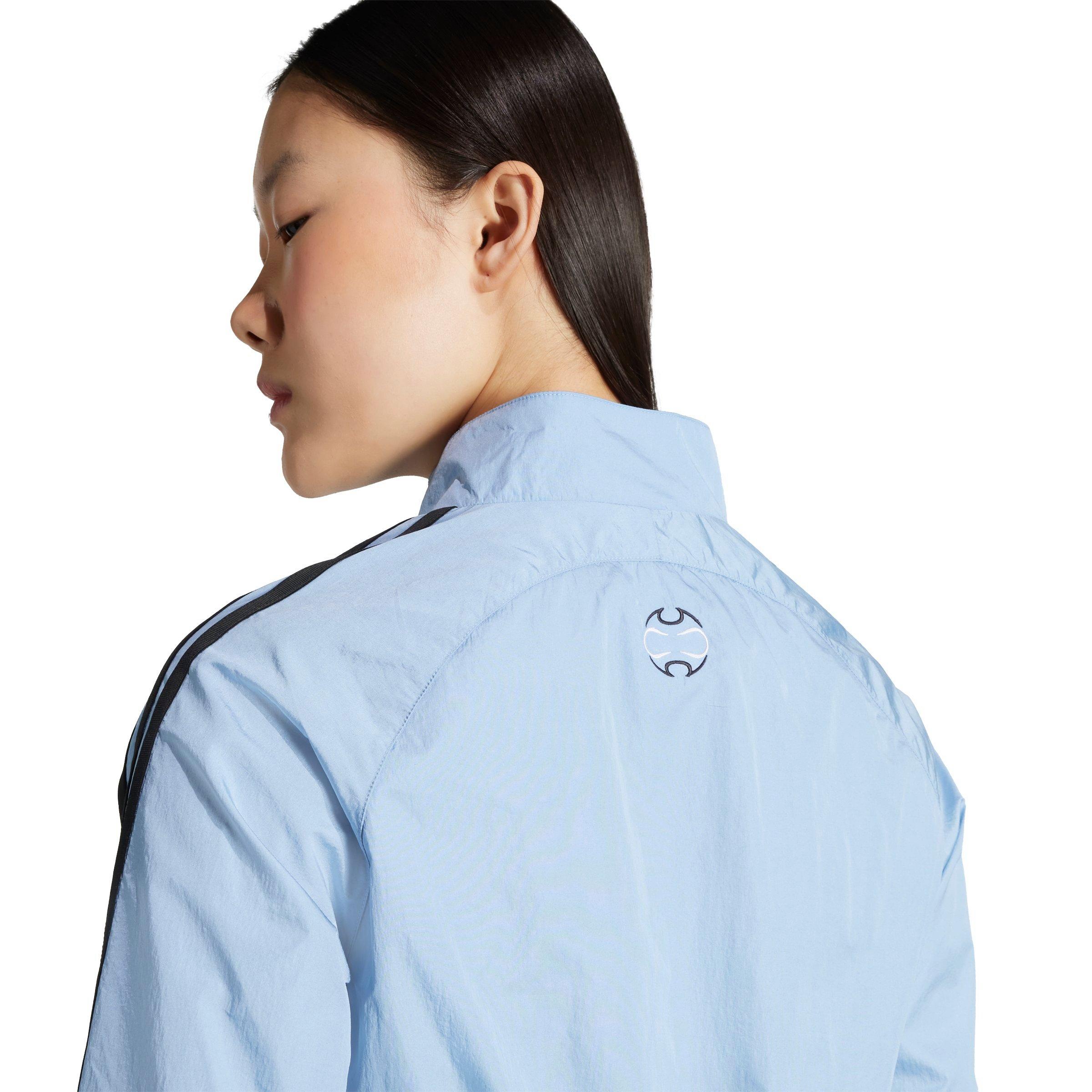 adidas Women's Teamgeist Adicolor Cropped Track Top -Blue - BLUE Thumbnail View 4