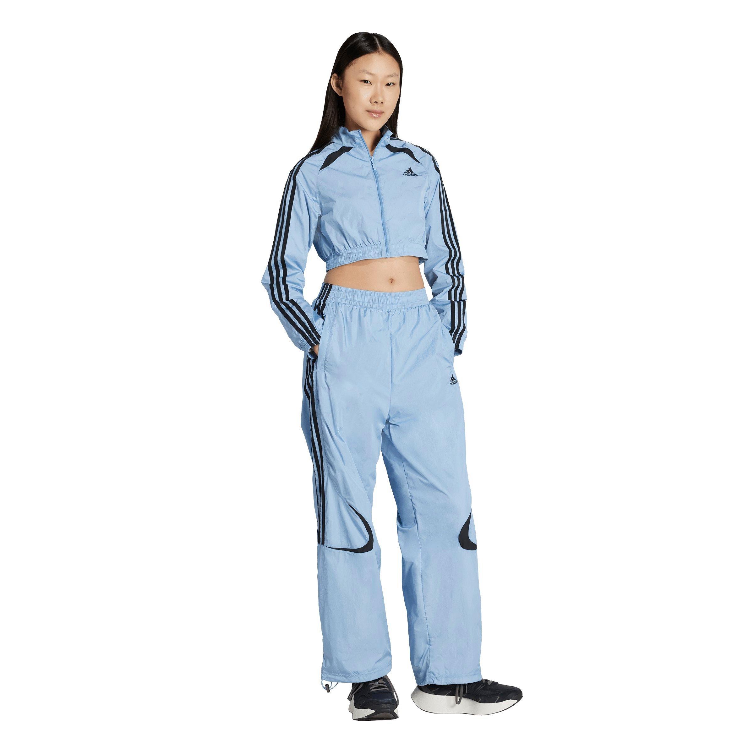 adidas Women's Teamgeist Adicolor Cropped Track Top - Blue - BLUE Thumbnail View 5