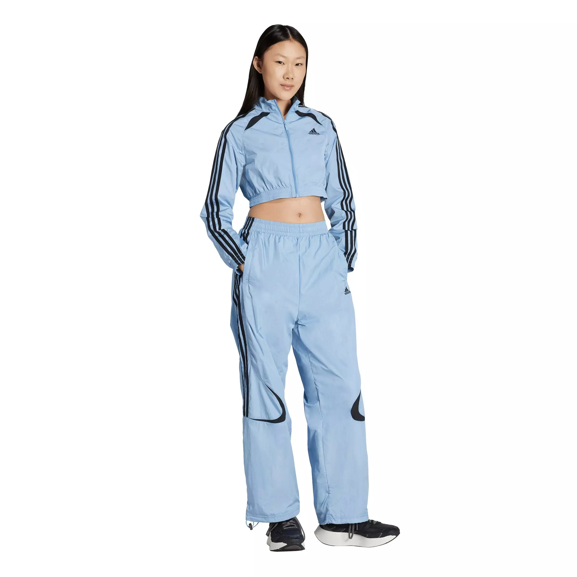 adidas Women's Teamgeist Adicolor Cropped Track Top -Blue - BLUE