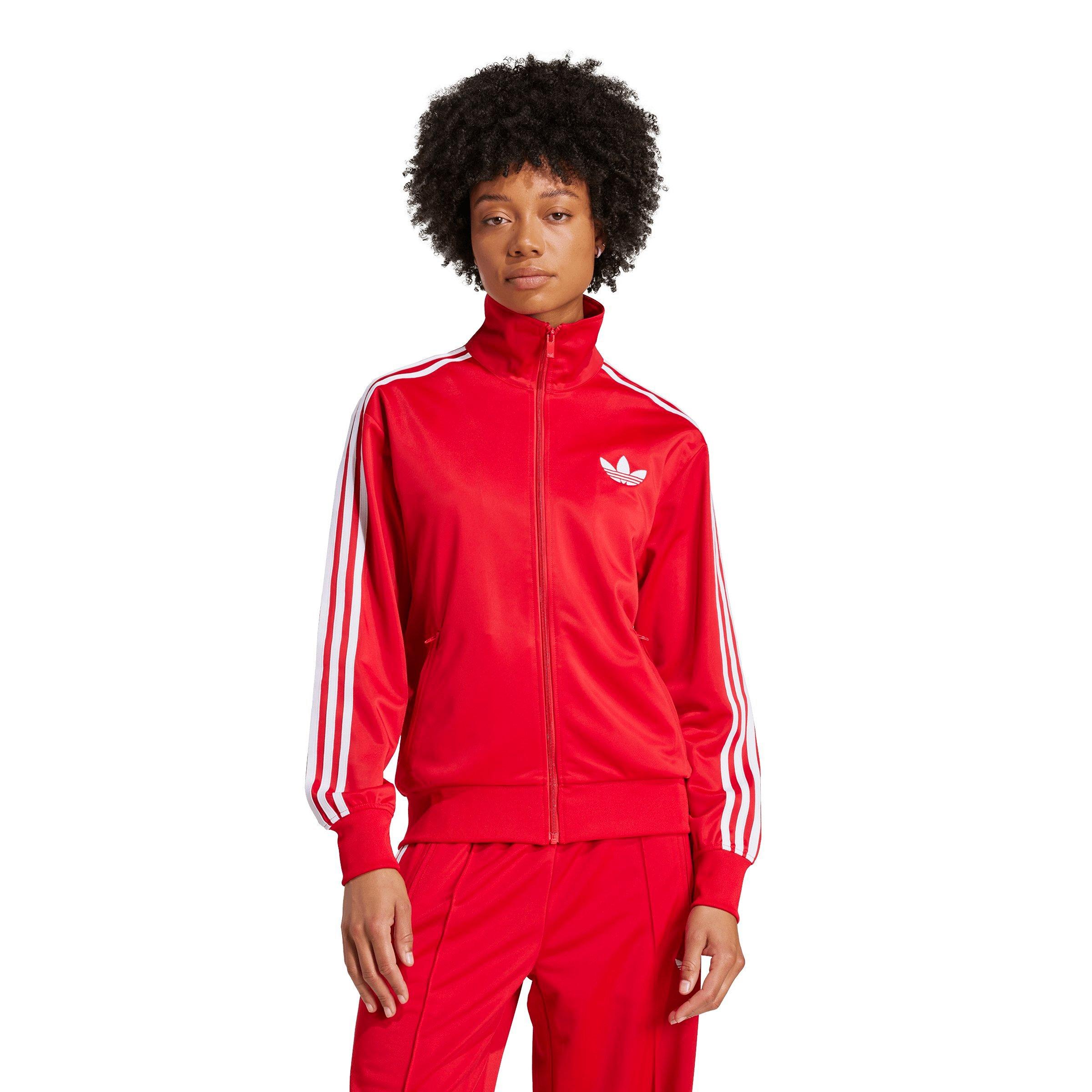 adidas Originals Women's Adicolor Classic Firebird Loose Track Top -Red/White - RED/WHITE Thumbnail View 1