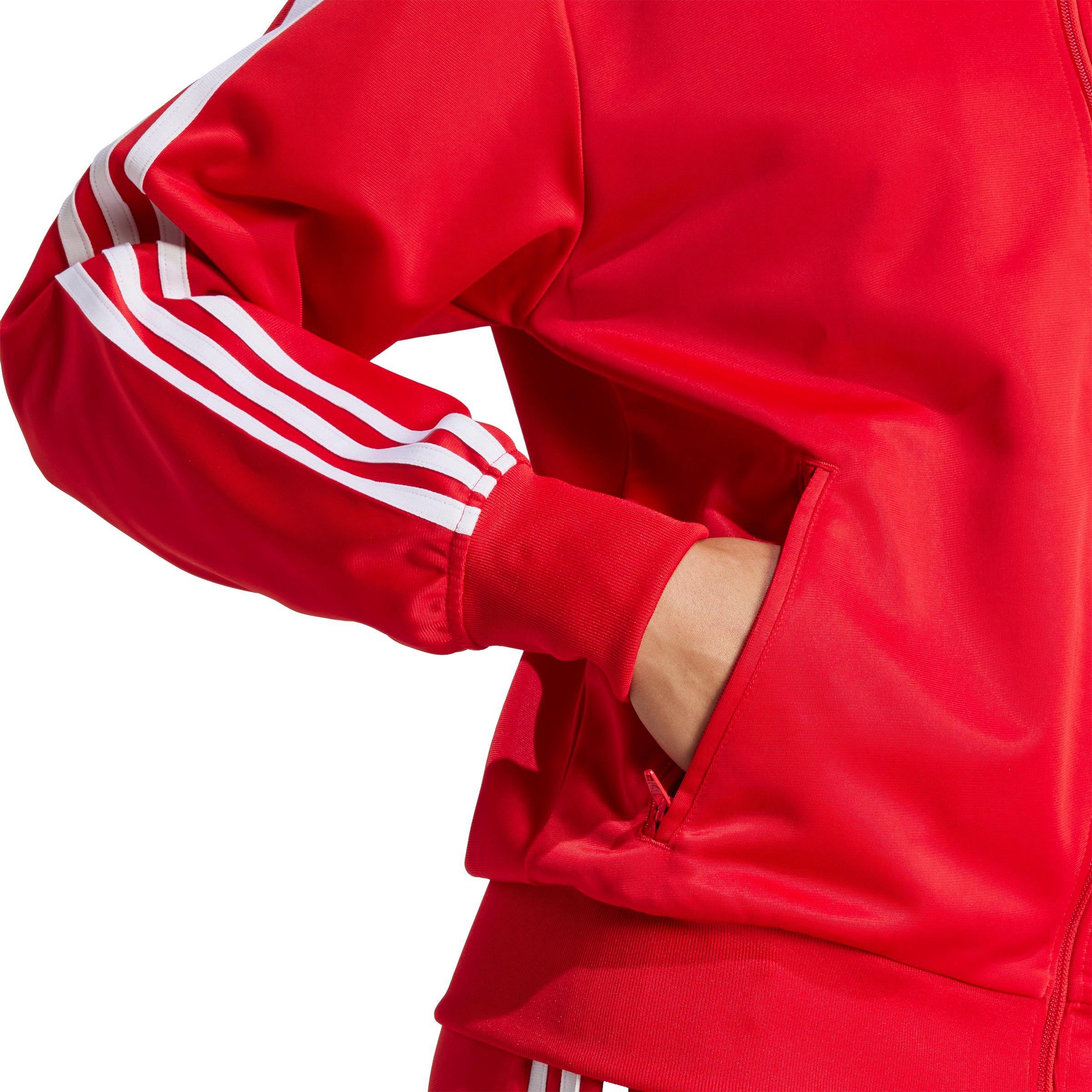 adidas Originals Women's Adicolor Classic Firebird Loose Track Top -Red/White - RED/WHITE Thumbnail View 4