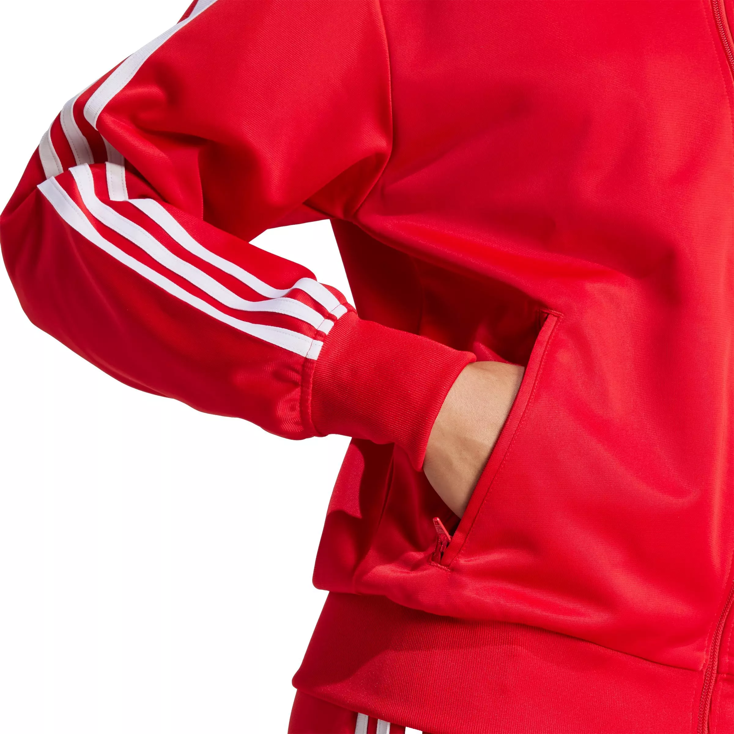adidas Originals Women's Adicolor Classic Firebird Loose Track Top -Red/White - RED/WHITE