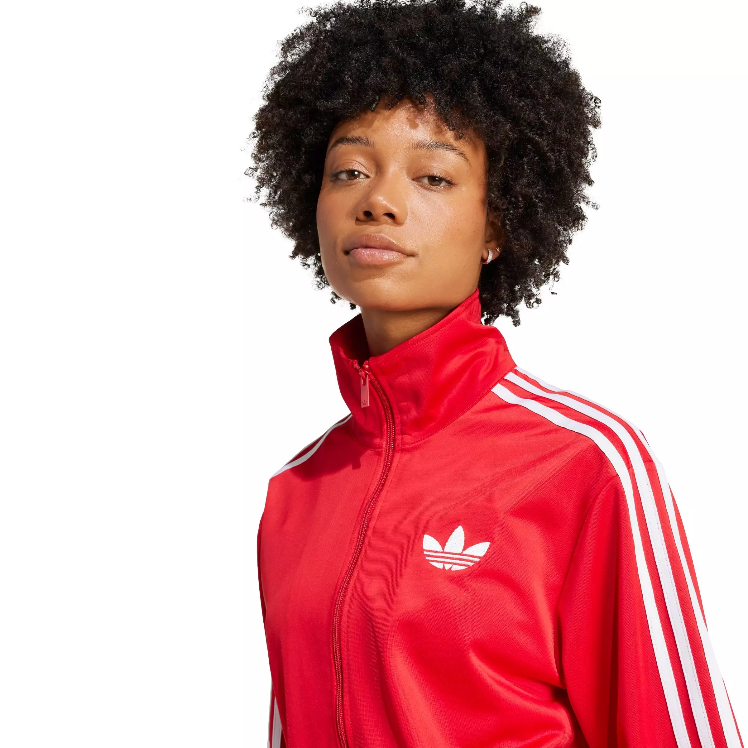 adidas Originals Women's Adicolor Classic Firebird Loose Track Top -Red/White - RED/WHITE