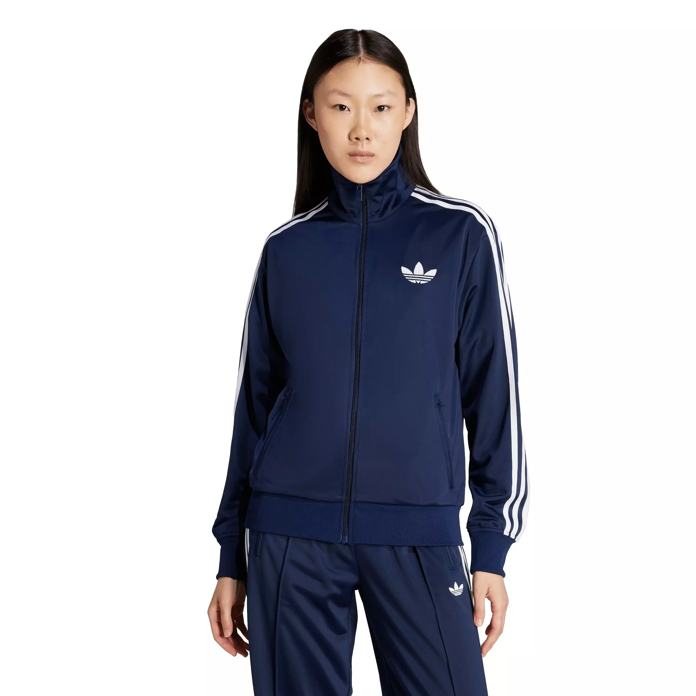 adidas Originals Women's Adicolor Classic Firebird Loose Track Top -Navy/White - NAVY/WHITE