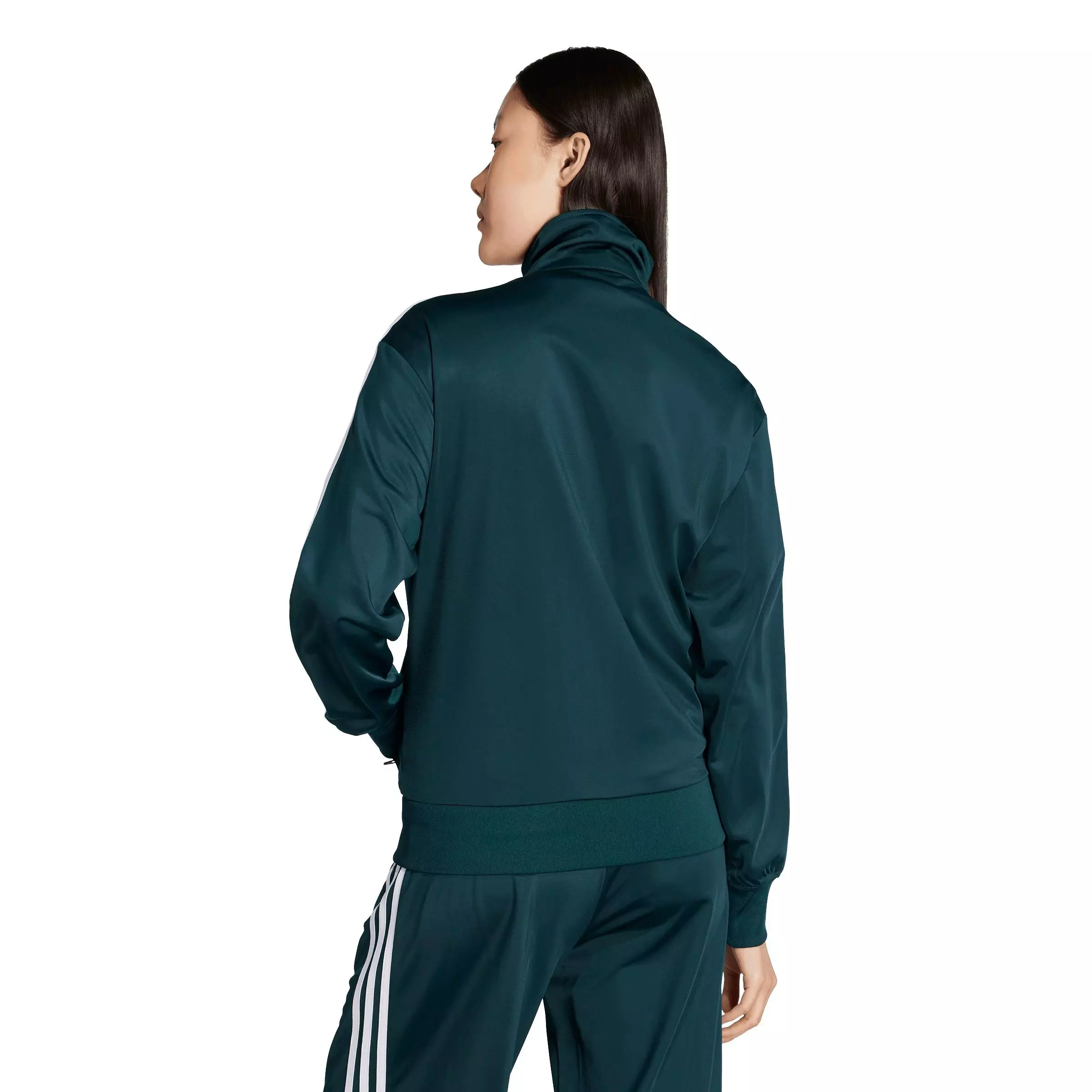 adidas Originals Women's Adicolor Classic Firebird Loose Track Top -Green/White - GREEN/WHITE