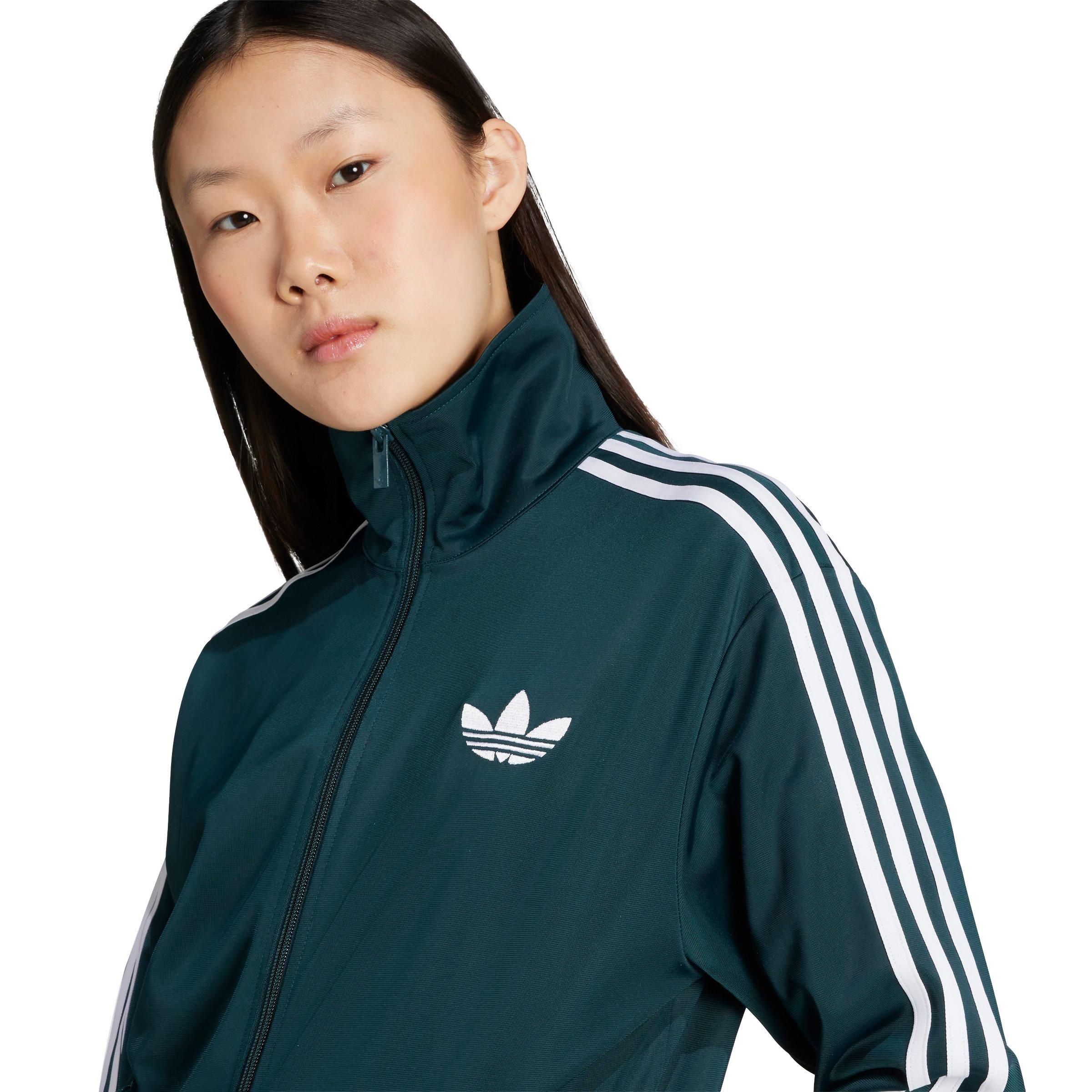 adidas Originals Women's Adicolor Classic Firebird Loose Track Top -Green/White - GREEN/WHITE Thumbnail View 3