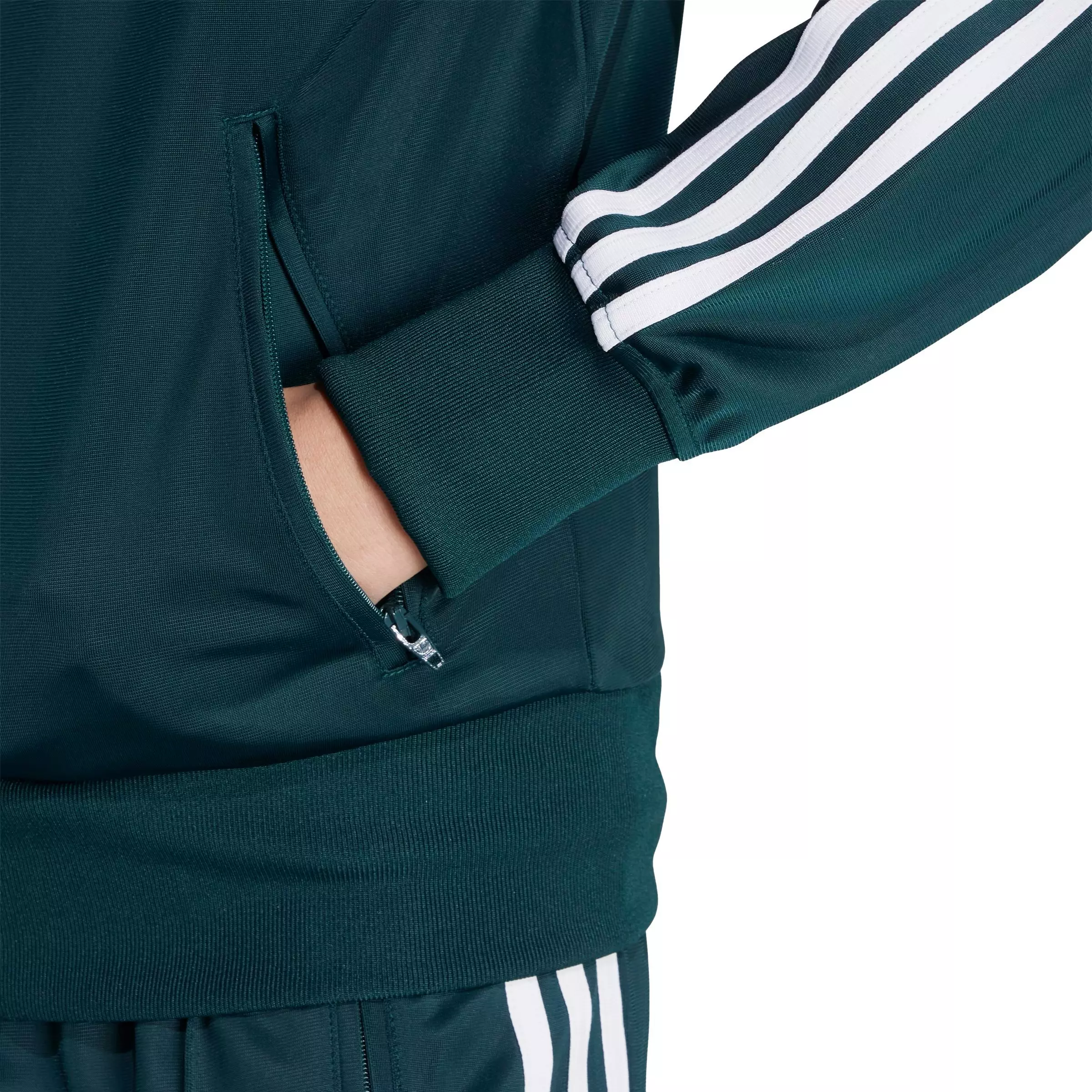 adidas Originals Women's Adicolor Classic Firebird Loose Track Top -Green/White - GREEN/WHITE