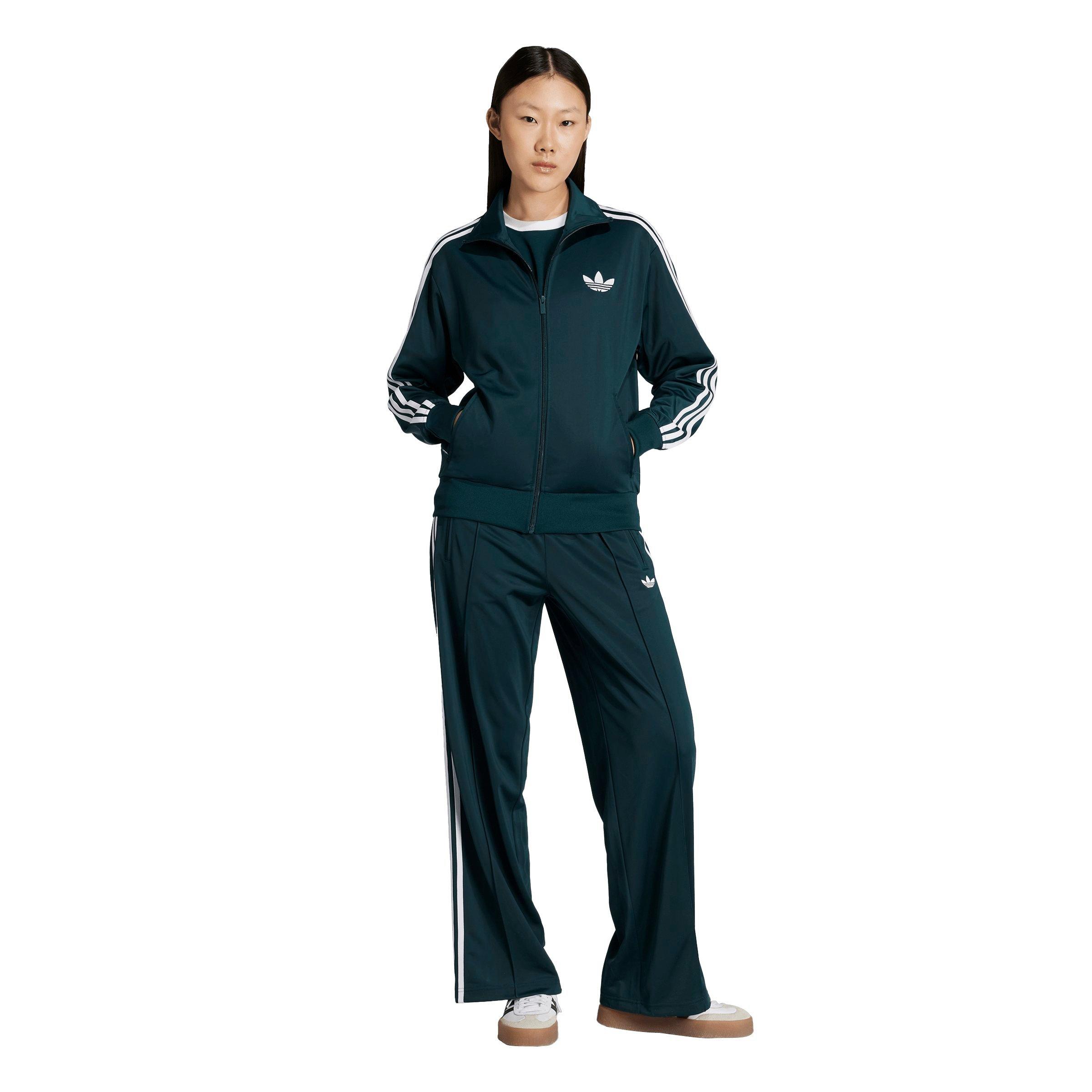 adidas Originals Women's Adicolor Classic Firebird Loose Track Top -Green/White - GREEN/WHITE Thumbnail View 5