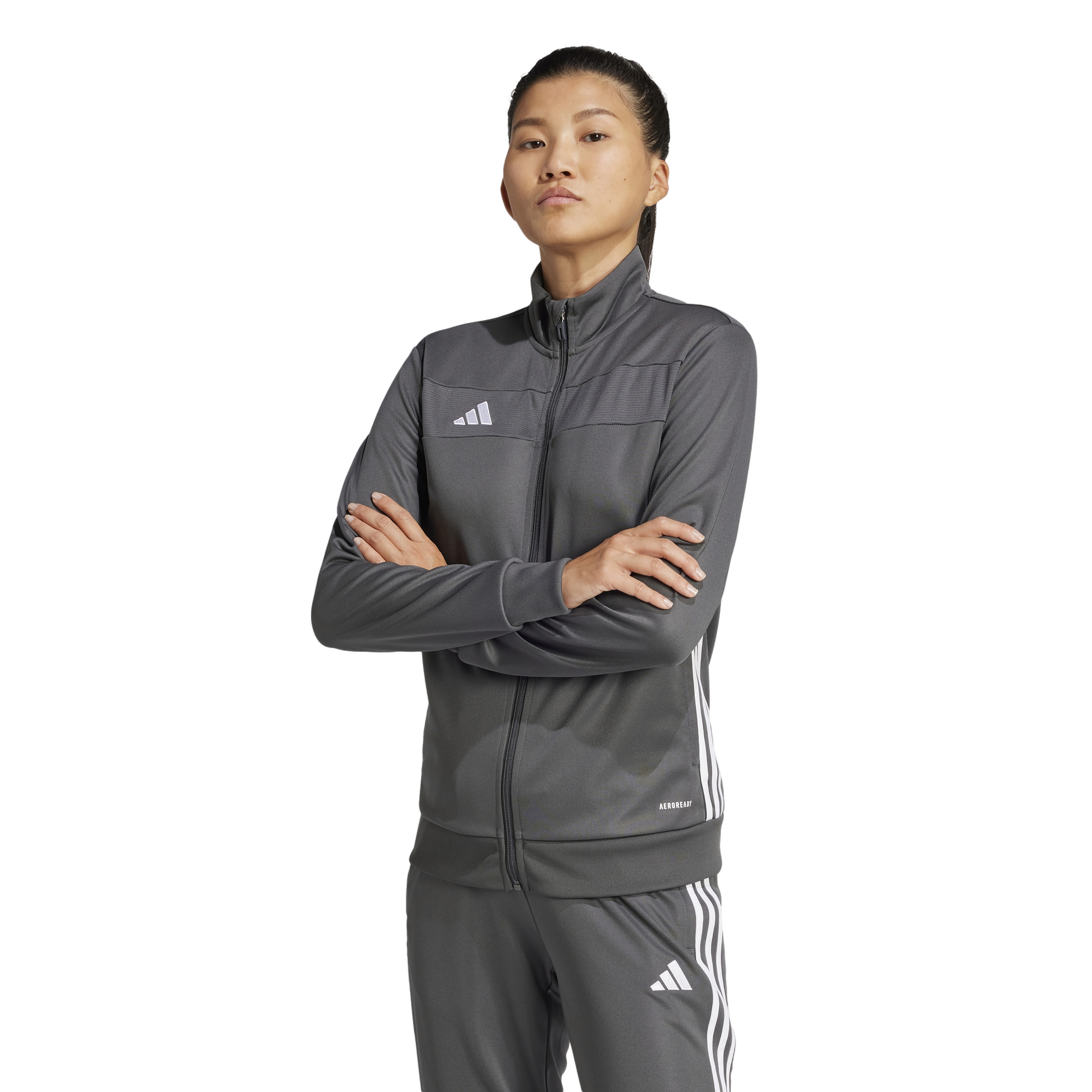 adidas Women's Tiro 25 Essentials Training Track Top - Grey/White - GREY/WHITE Thumbnail View 1