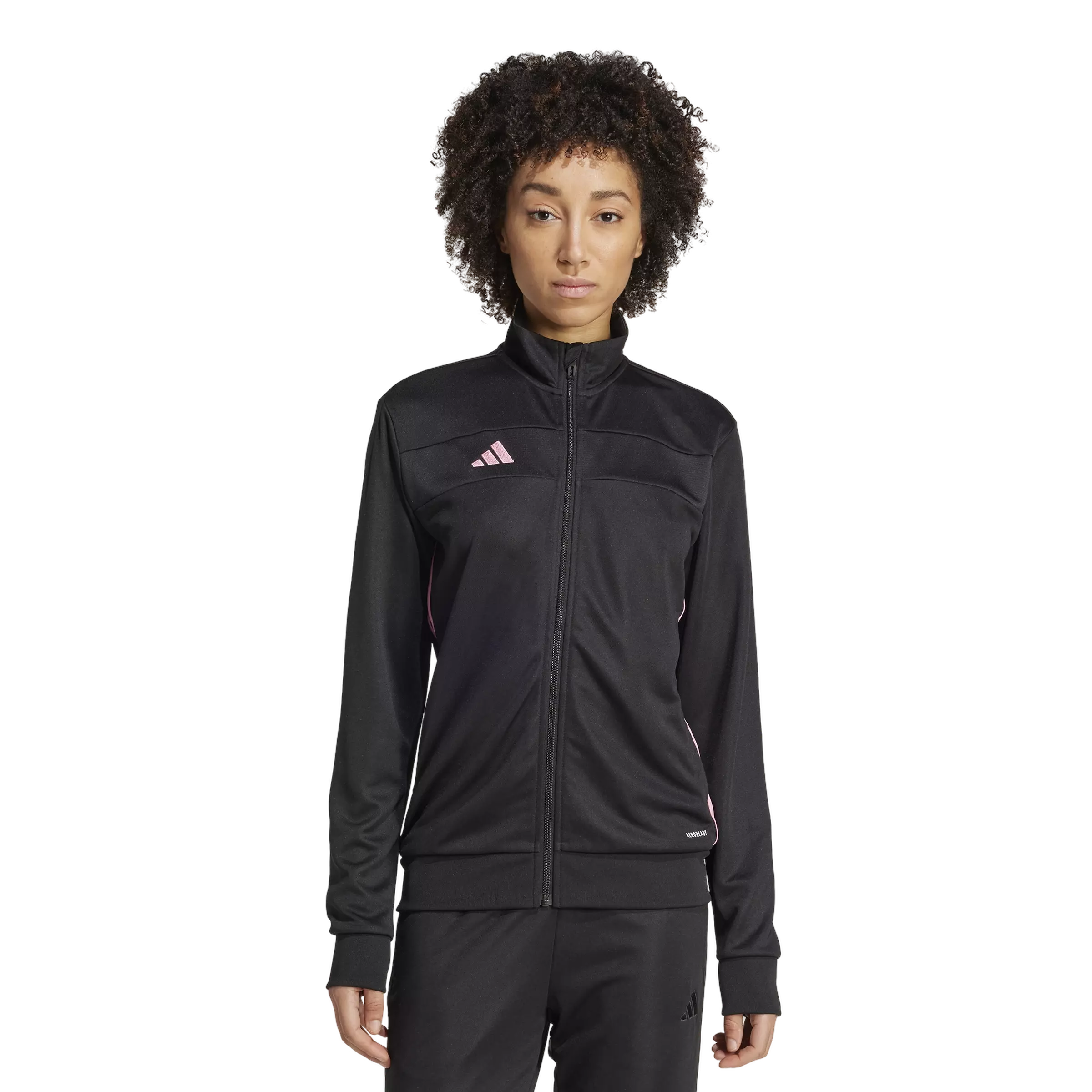 adidas Women's Tiro 25 Essentials Training Track Top -Black/Pink - BLACK/PINK