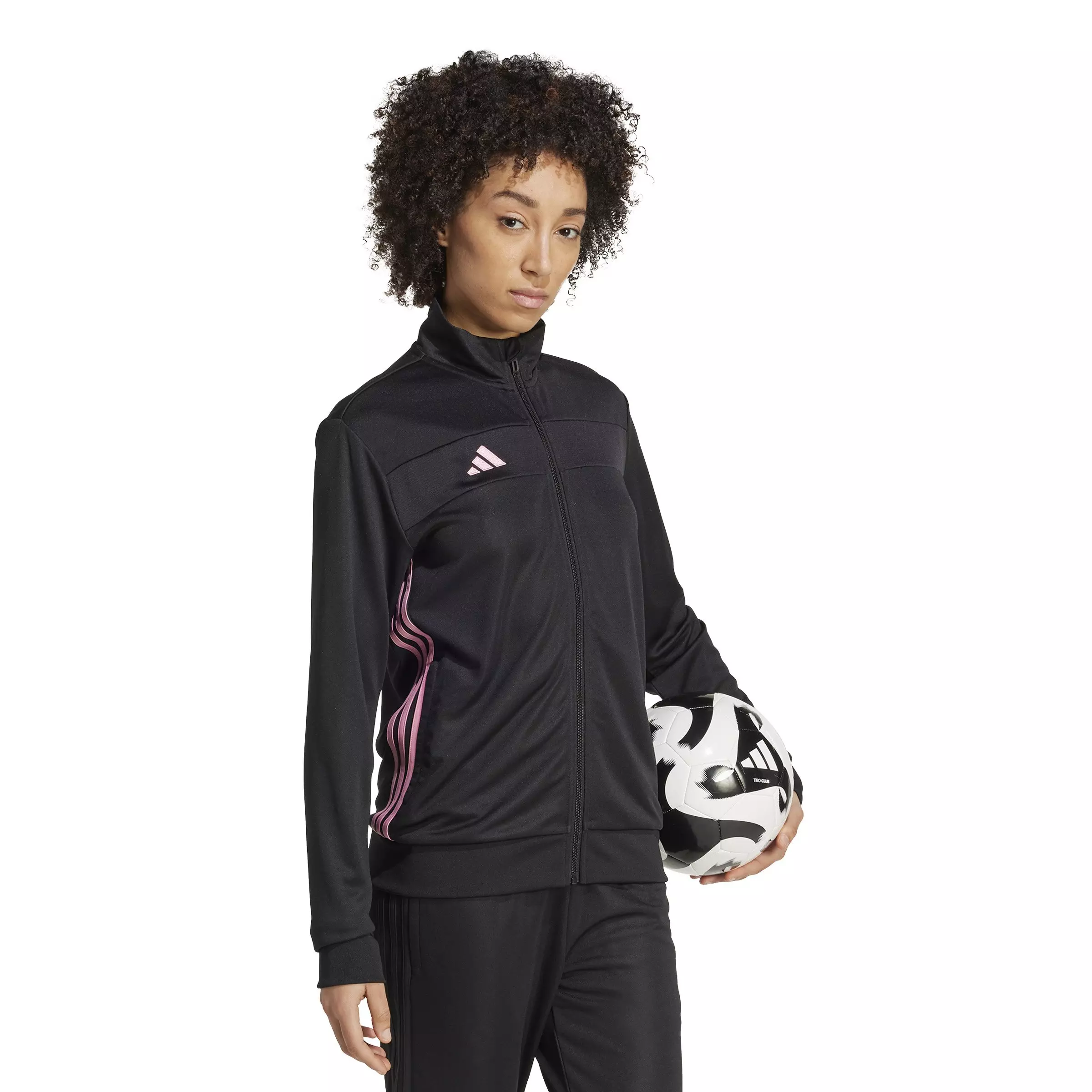 adidas Women's Tiro 25 Essentials Training Track Top -Black/Pink - BLACK/PINK