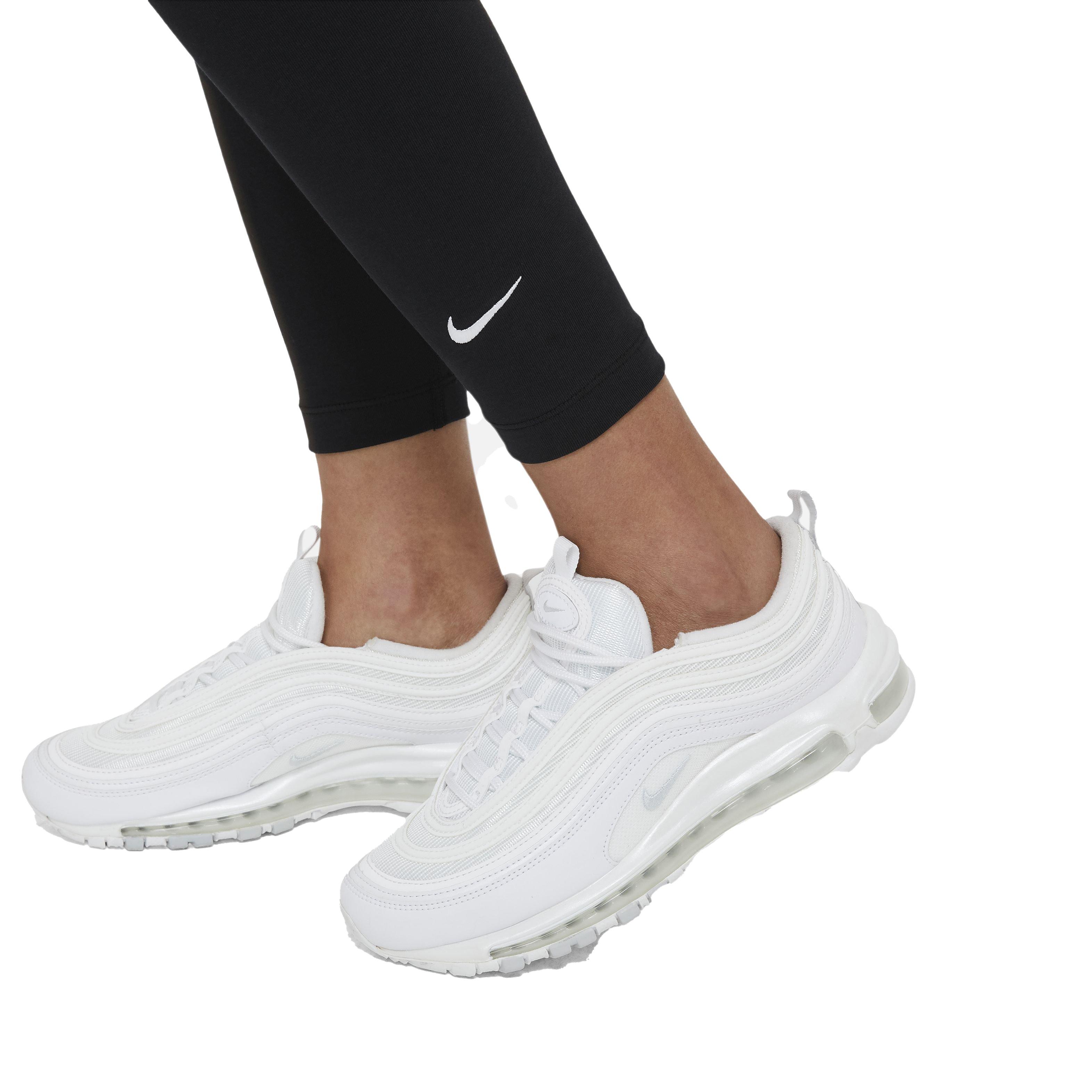 Nike Women's Sportswear Essential 7/8 Mid-Rise Leggings - Grey - BLACK Thumbnail View 4