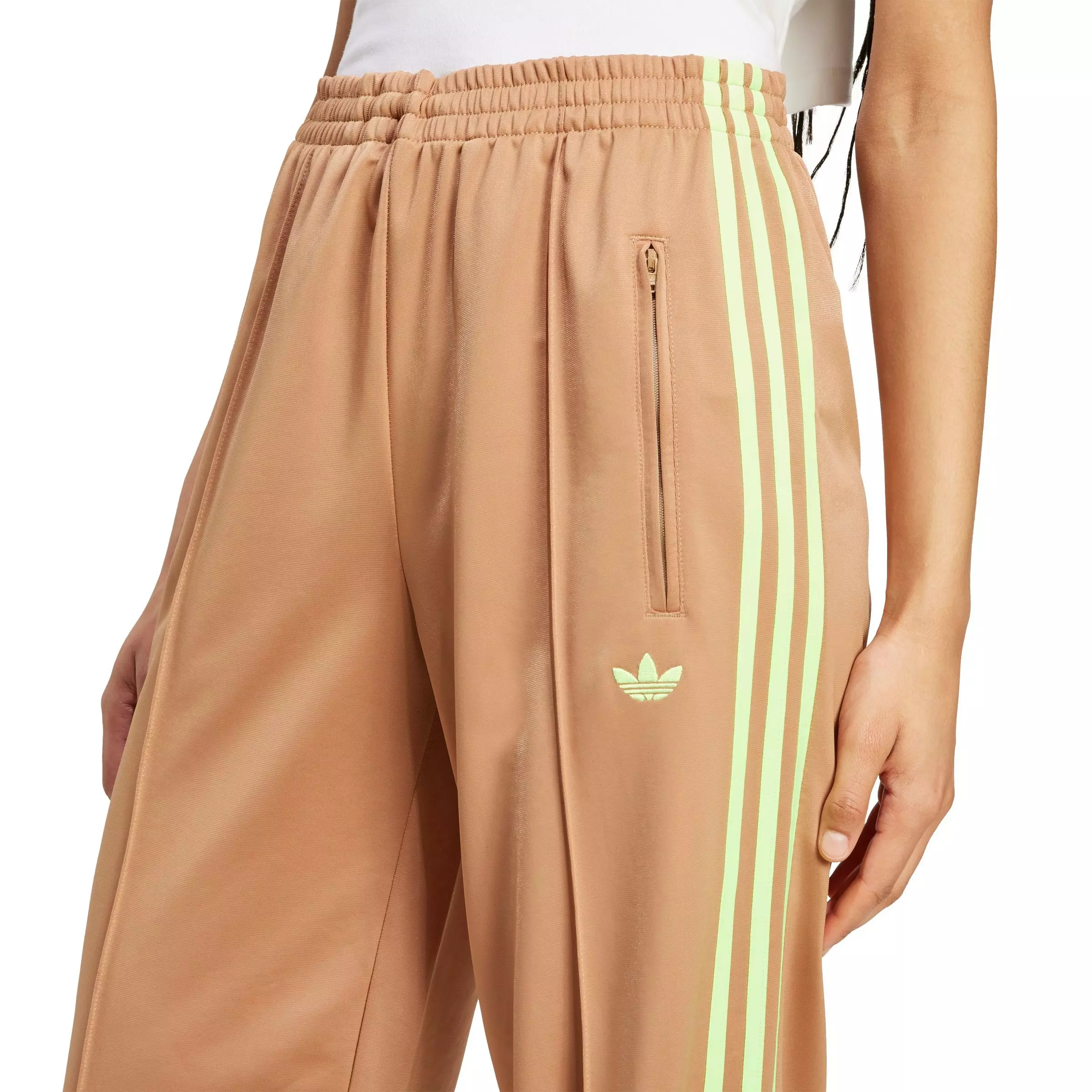 adidas Originals Women's Adicolor Classic Firebird Loose Track Tracksuit Bottoms -Brown/Green - BROWN/GREEN