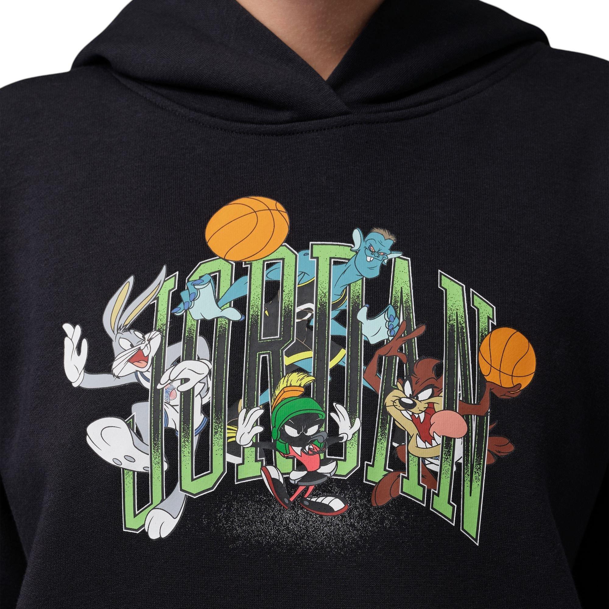 Jordan "Space Jam" Women's Fleece Pullover Hoodie - BLACK/WHITE