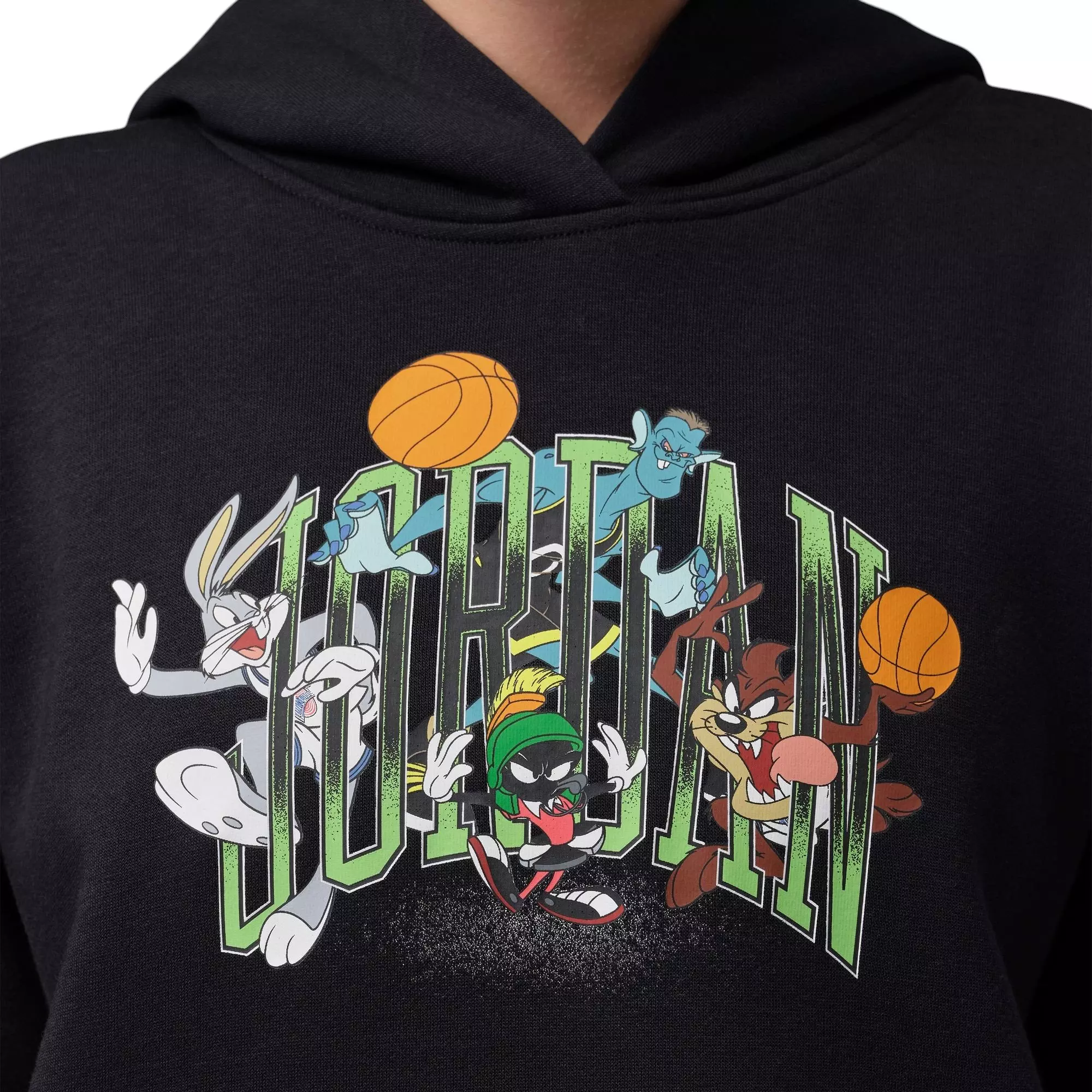 Jordan "Space Jam" Women's Fleece Pullover Hoodie - BLACK/WHITE