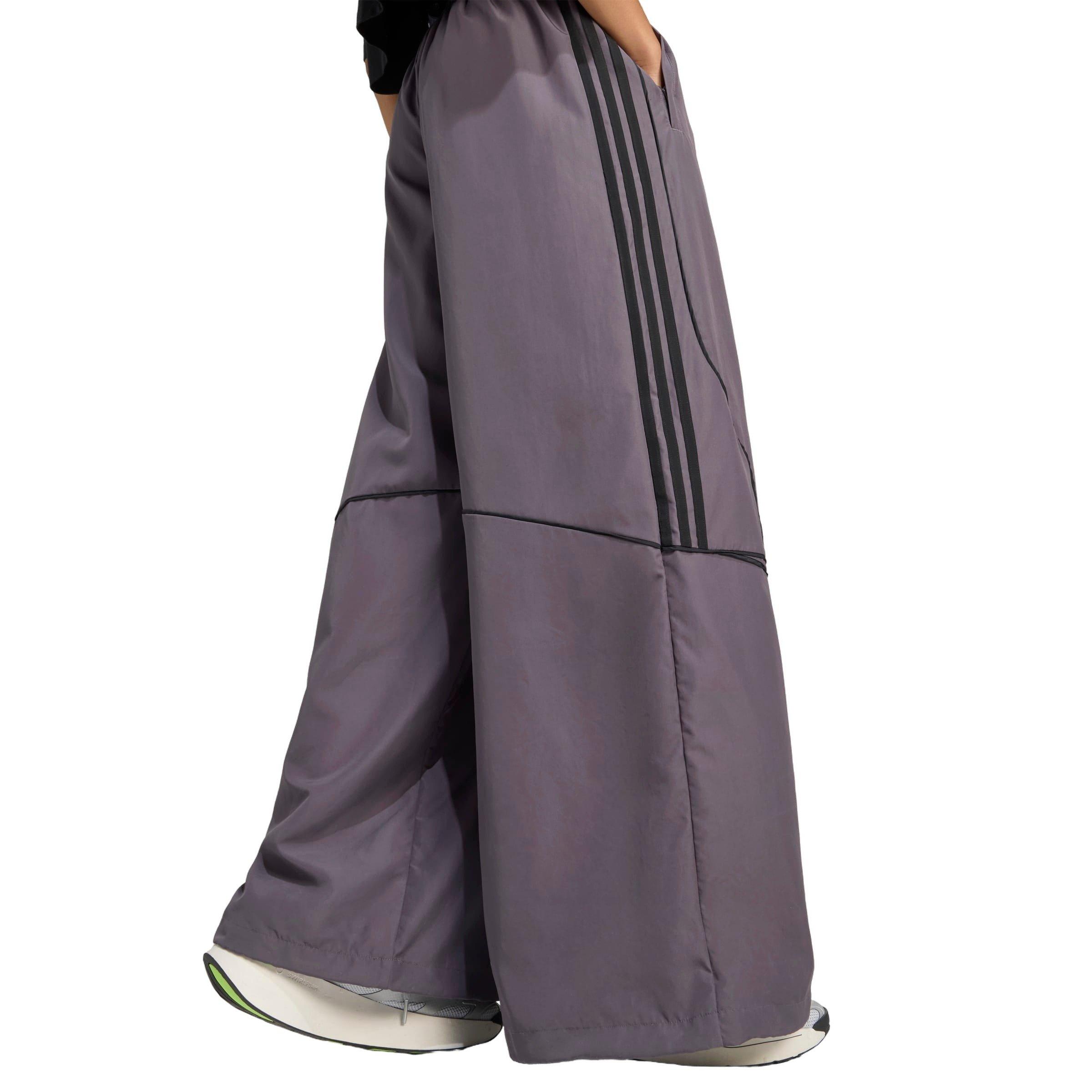 adidas Women's Teamgeist Adicolor Oversized Woven Track Pant -Grey/Black - GREY/BLACK Thumbnail View 4