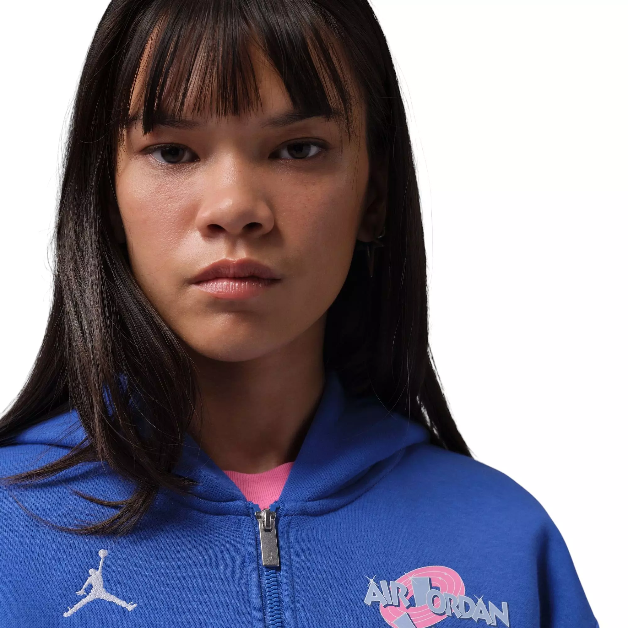 Jordan Brooklyn "Space Jam" Women's Full-Zip Cropped Fleece Jacket - ROYAL/WHITE