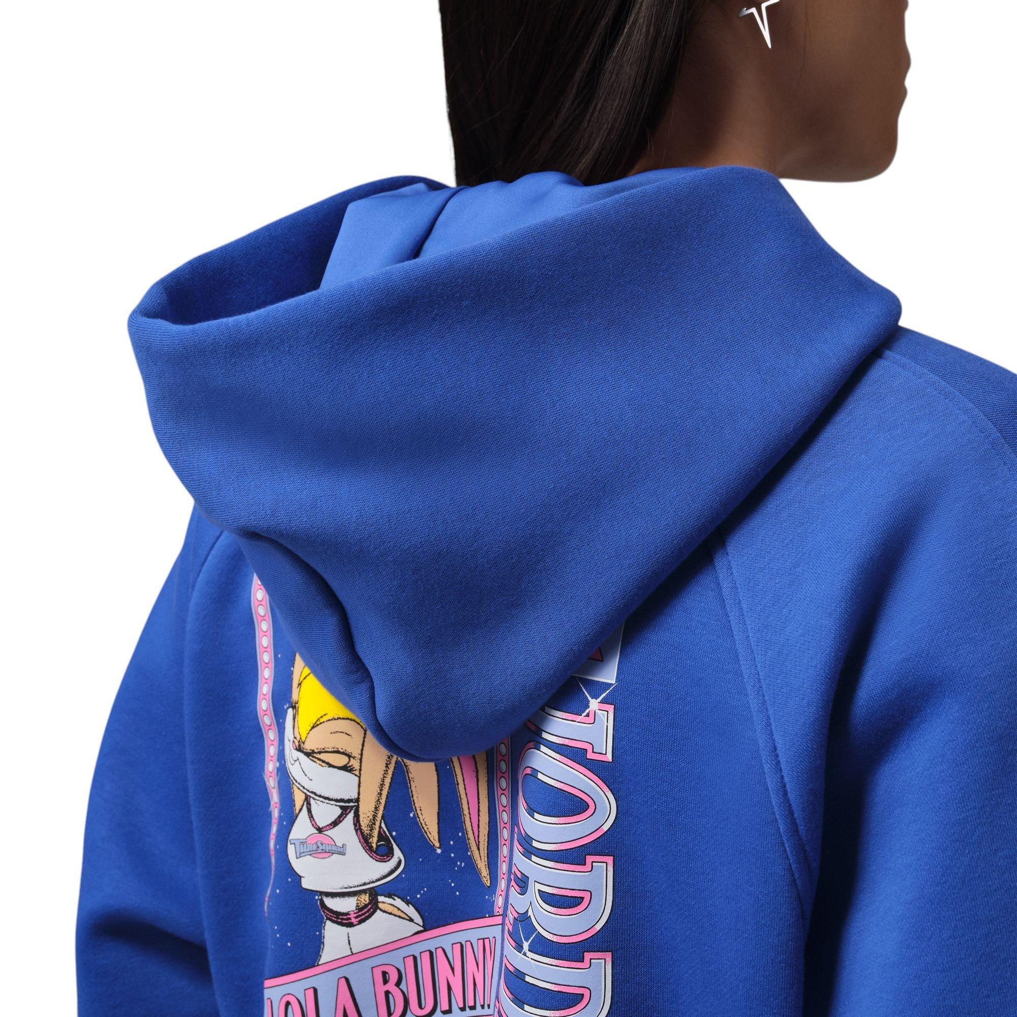 Jordan Brooklyn "Space Jam" Women's Full-Zip Cropped Fleece Jacket - ROYAL/WHITE