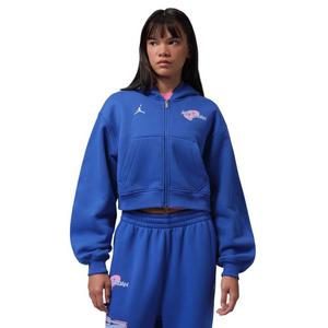 Jordan Brooklyn "Space Jam" Women's Full-Zip Cropped Fleece Jacket - ROYAL/WHITE