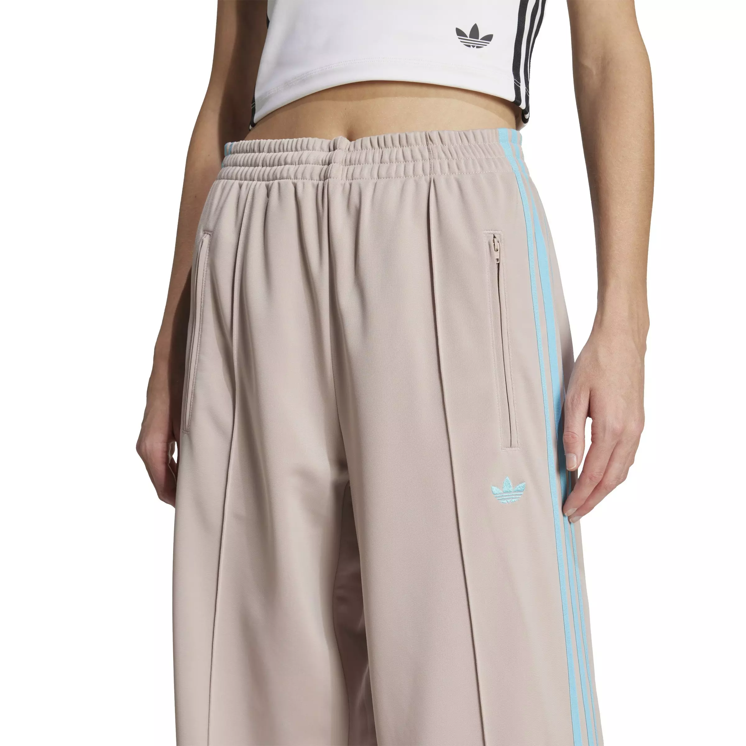 adidas Originals Women's Adicolor Classic Firebird Loose Track Tracksuit Bottoms -Beige - BEIGE
