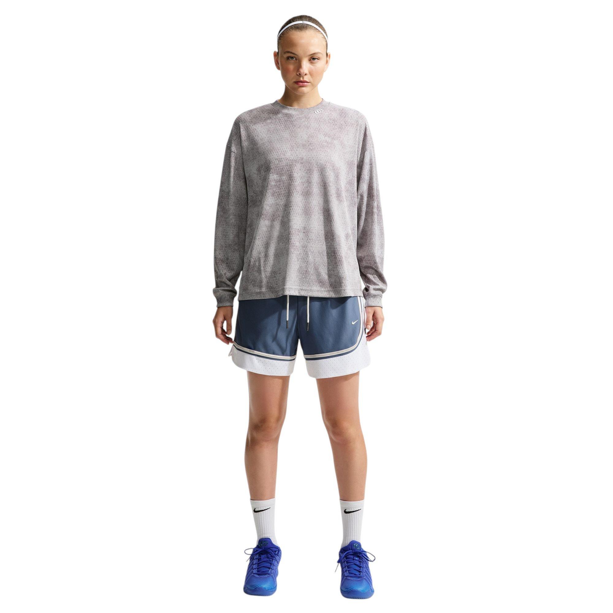 Nike Caitlin Standard Issue Dri-FIT "Blue/White" Women's 6" Game Curve Basketball Shorts - BLUE/WHITE