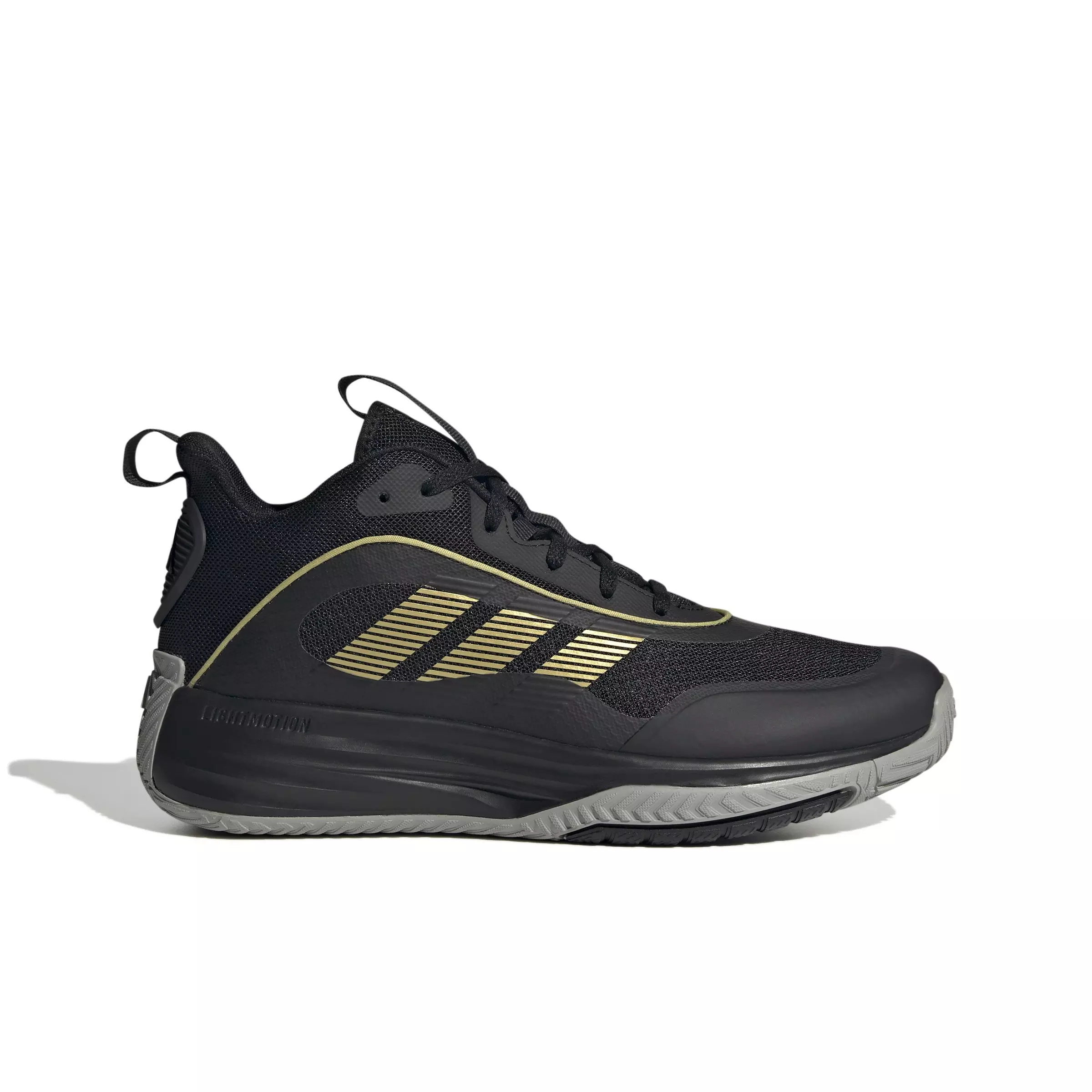 adidas Own the Game 3 "Core Black/Gold Metallic/Mgh Solid Grey" Men's Basketball Shoe - BLACK/GOLD/GREY