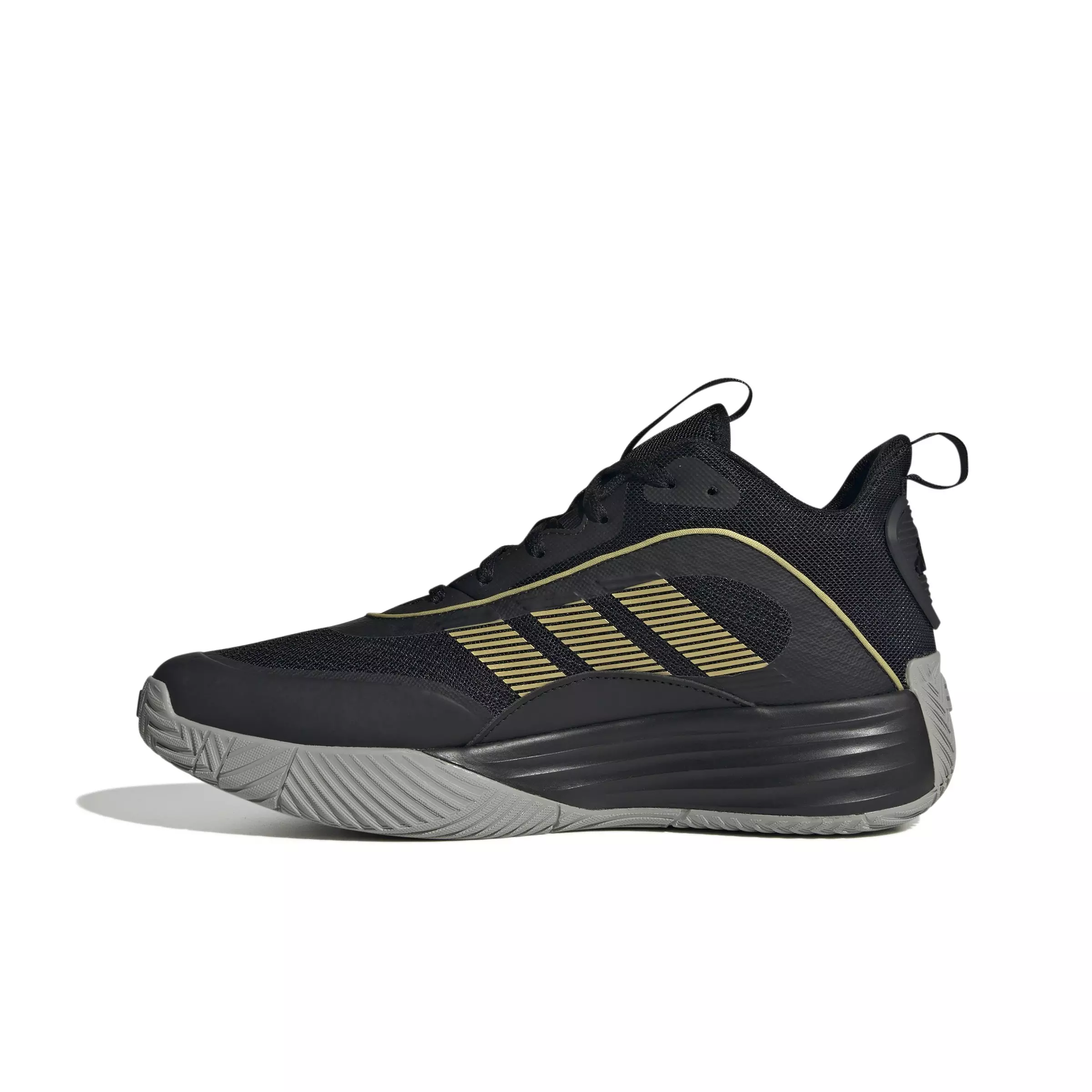 adidas Own the Game 3 "Core Black/Gold Metallic/Mgh Solid Grey" Men's Basketball Shoe - BLACK/GOLD/GREY