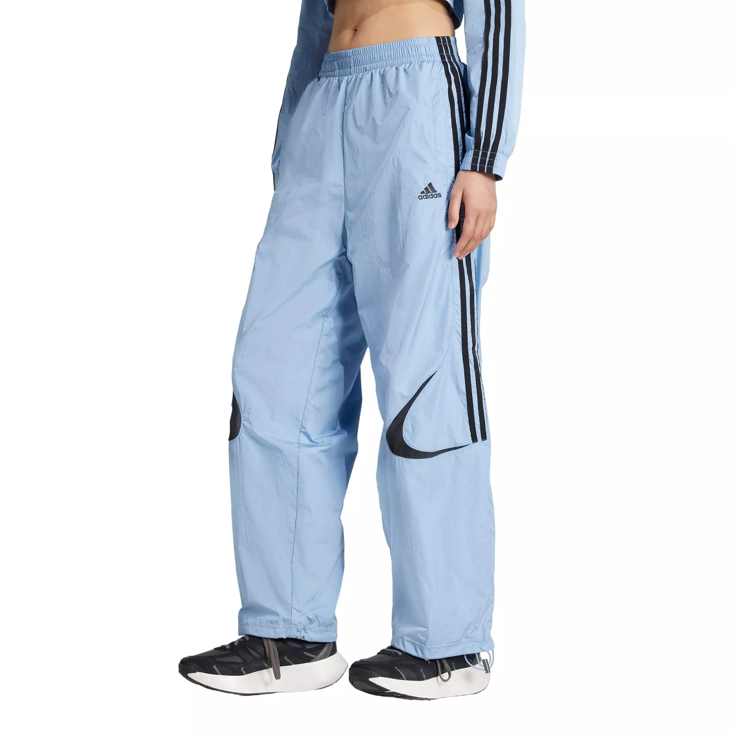 adidas Women's Teamgeist Adicolor Oversized Track Tracksuit Bottoms -Blue - BLUE