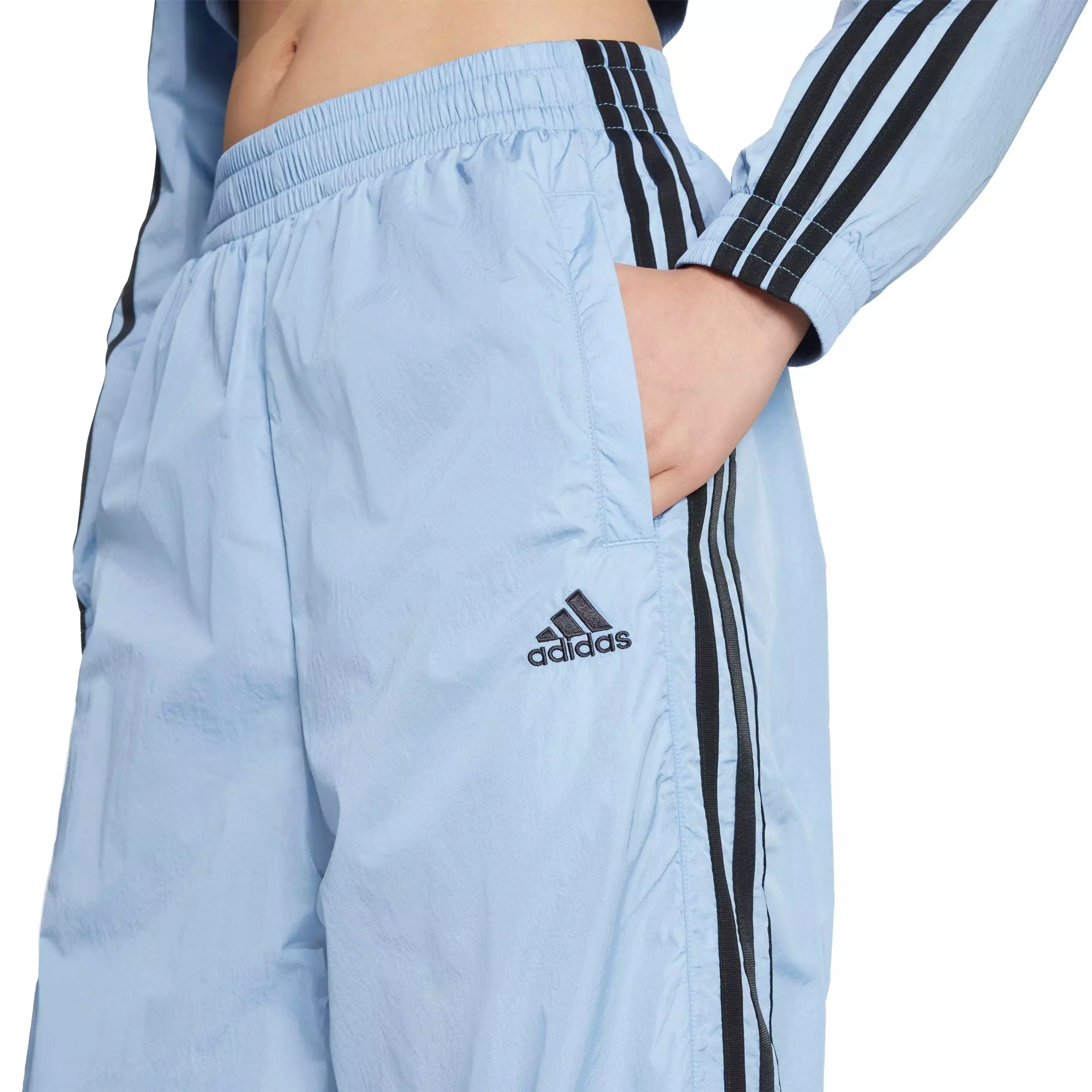 adidas Women's Teamgeist Adicolor Oversized Track Tracksuit Bottoms -Blue - BLUE
