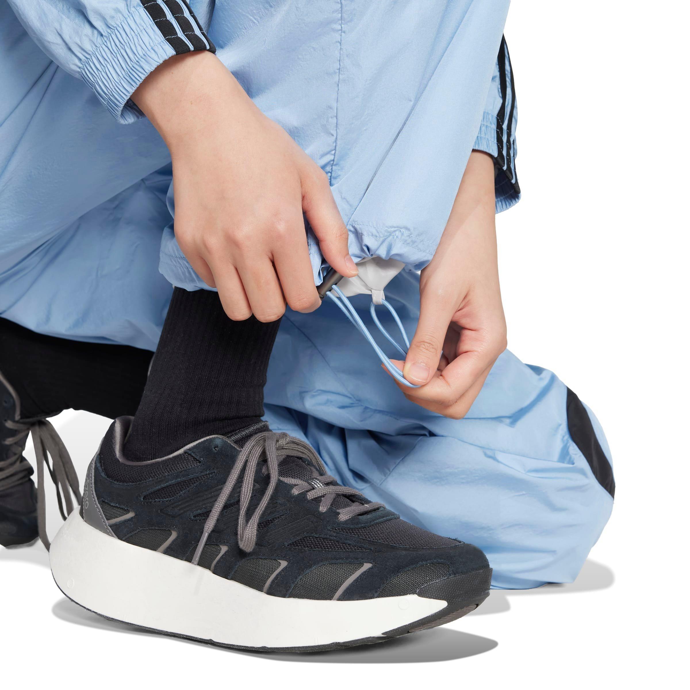 adidas Women's Teamgeist Adicolor Oversized Track Tracksuit Bottoms -Blue - BLUE Thumbnail View 4