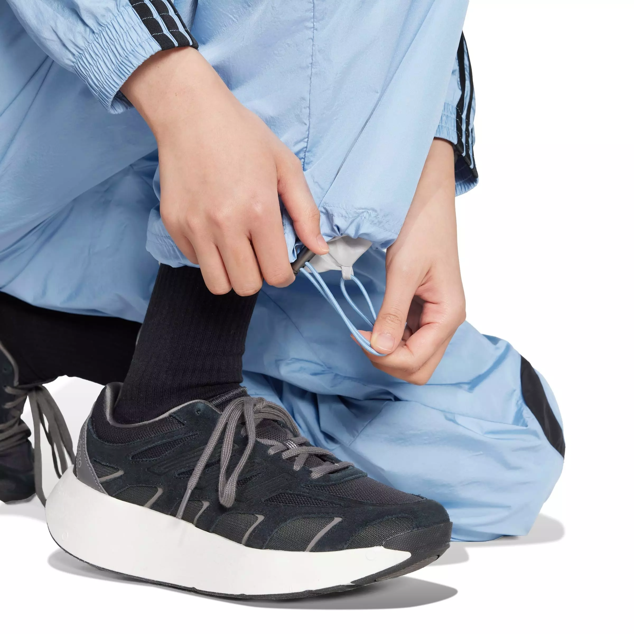 adidas Women's Teamgeist Adicolor Oversized Track Tracksuit Bottoms -Blue - BLUE