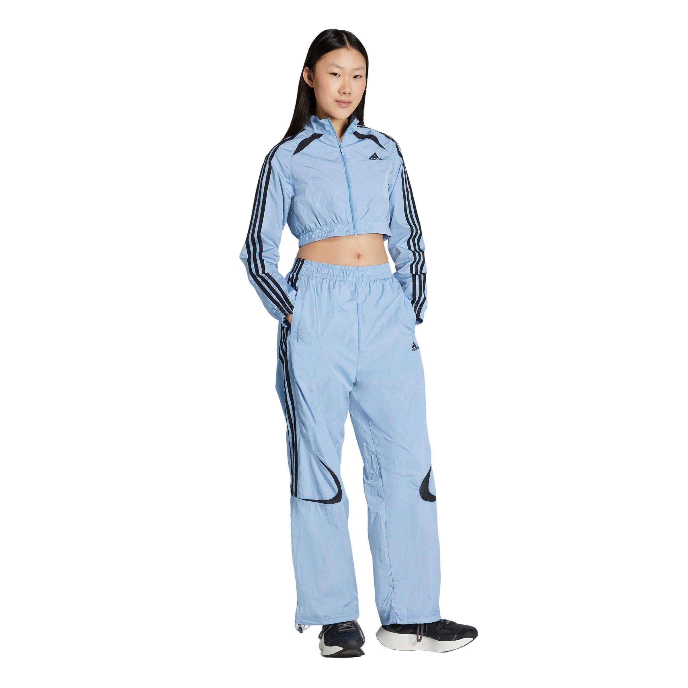 adidas Women's Teamgeist Adicolor Oversized Track Tracksuit Bottoms -Blue - BLUE Thumbnail View 5