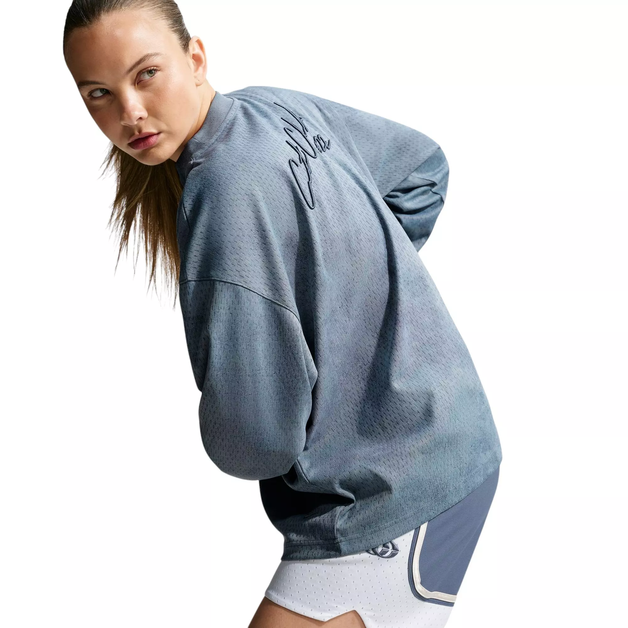 Nike Caitlin Standard Issue Aero-FIT "Blue" Women's Long-Sleeve Basketball Top - BLUE