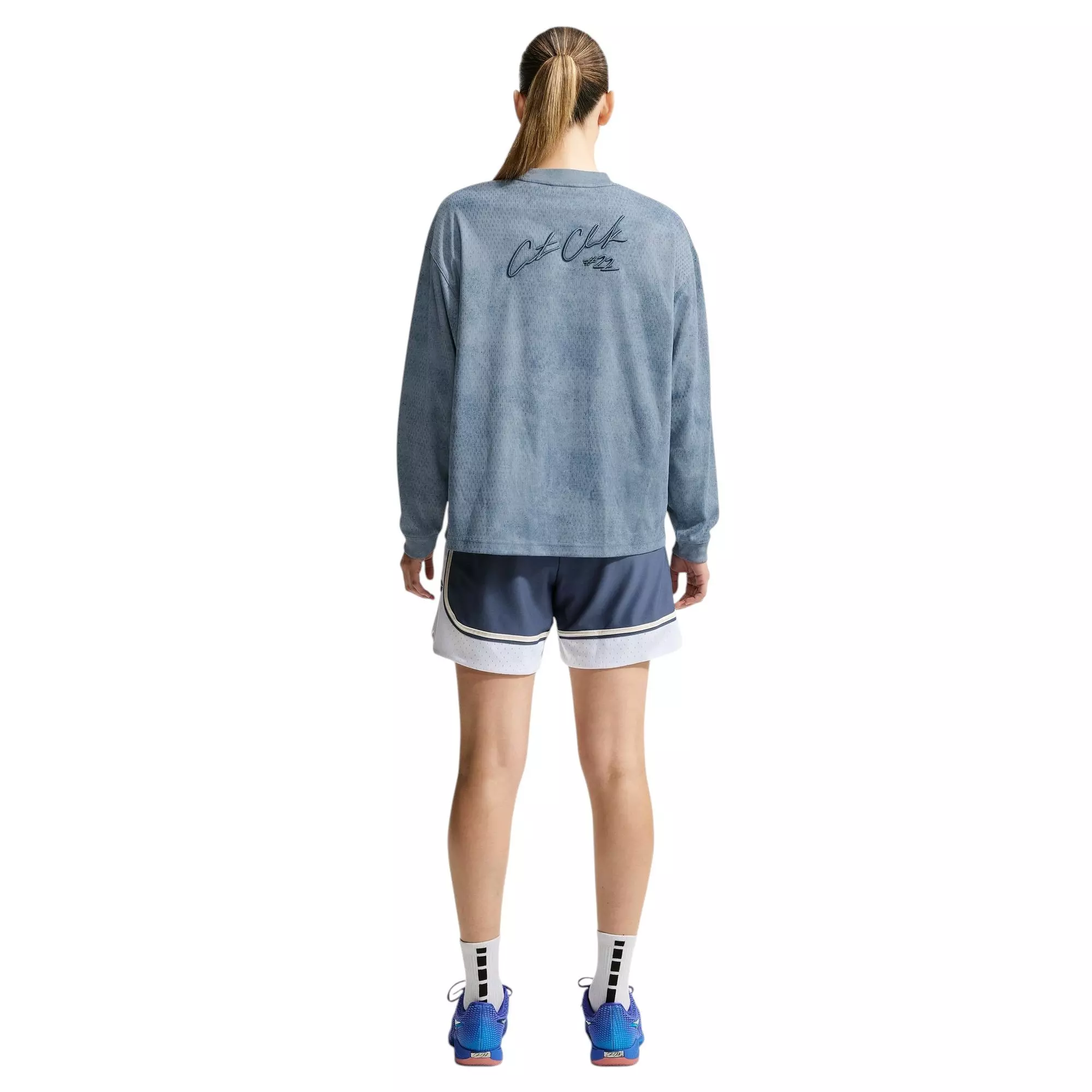 Nike Caitlin Standard Issue Aero-FIT "Blue" Women's Long-Sleeve Basketball Top - BLUE