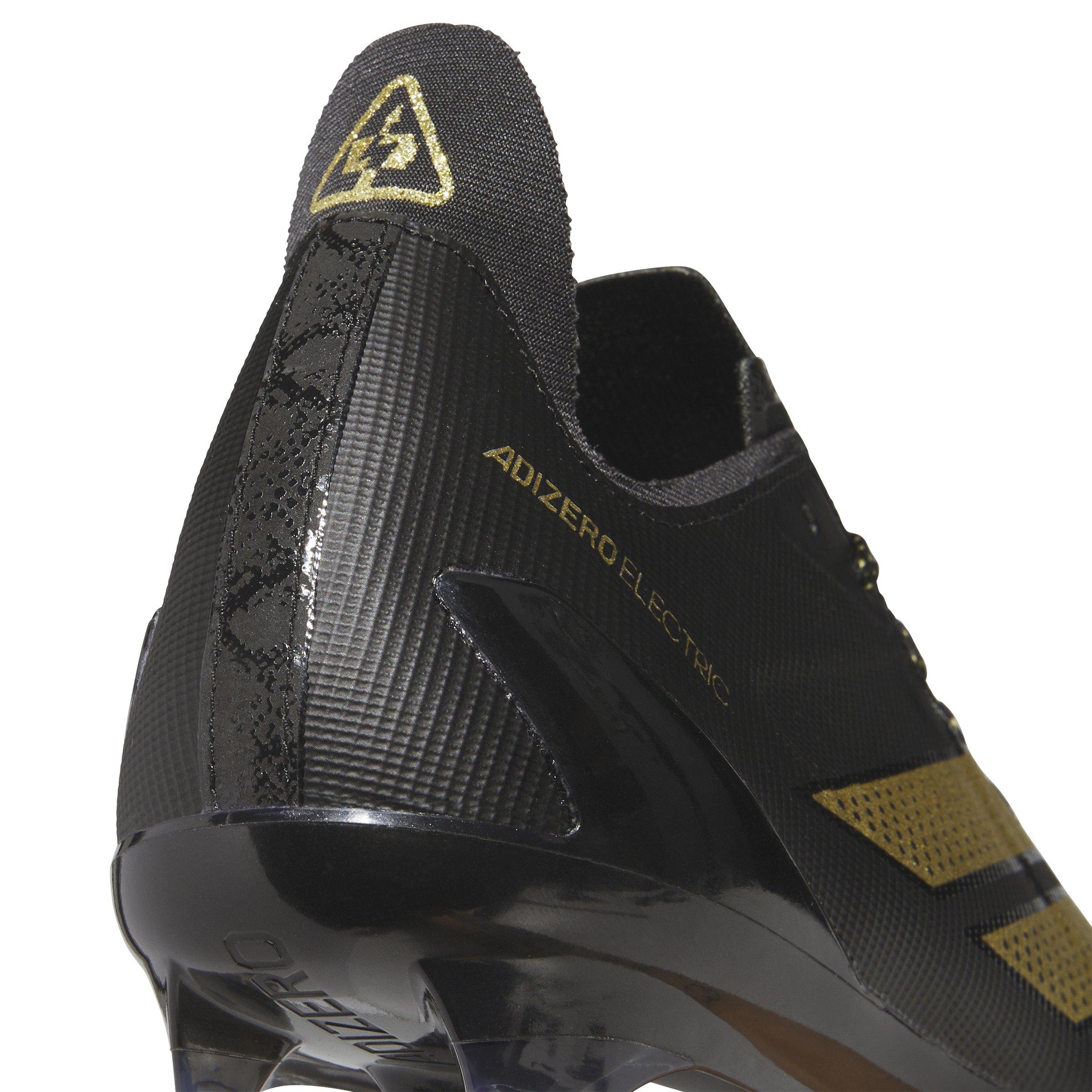 adidas adiZero Electric AG "Core Black/Gold Metallic/Core Black" Men's Football Cleat - BLACK/GOLD/BLACK Thumbnail View 7