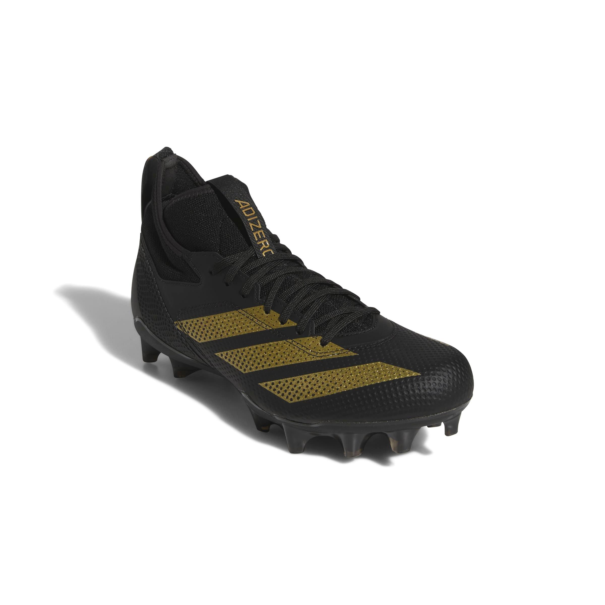 adidas Adizero Impact "Core Black/Gold Metallic/Core Black" Unisex Football Cleat - BLACK/GOLD/BLACK Thumbnail View 3