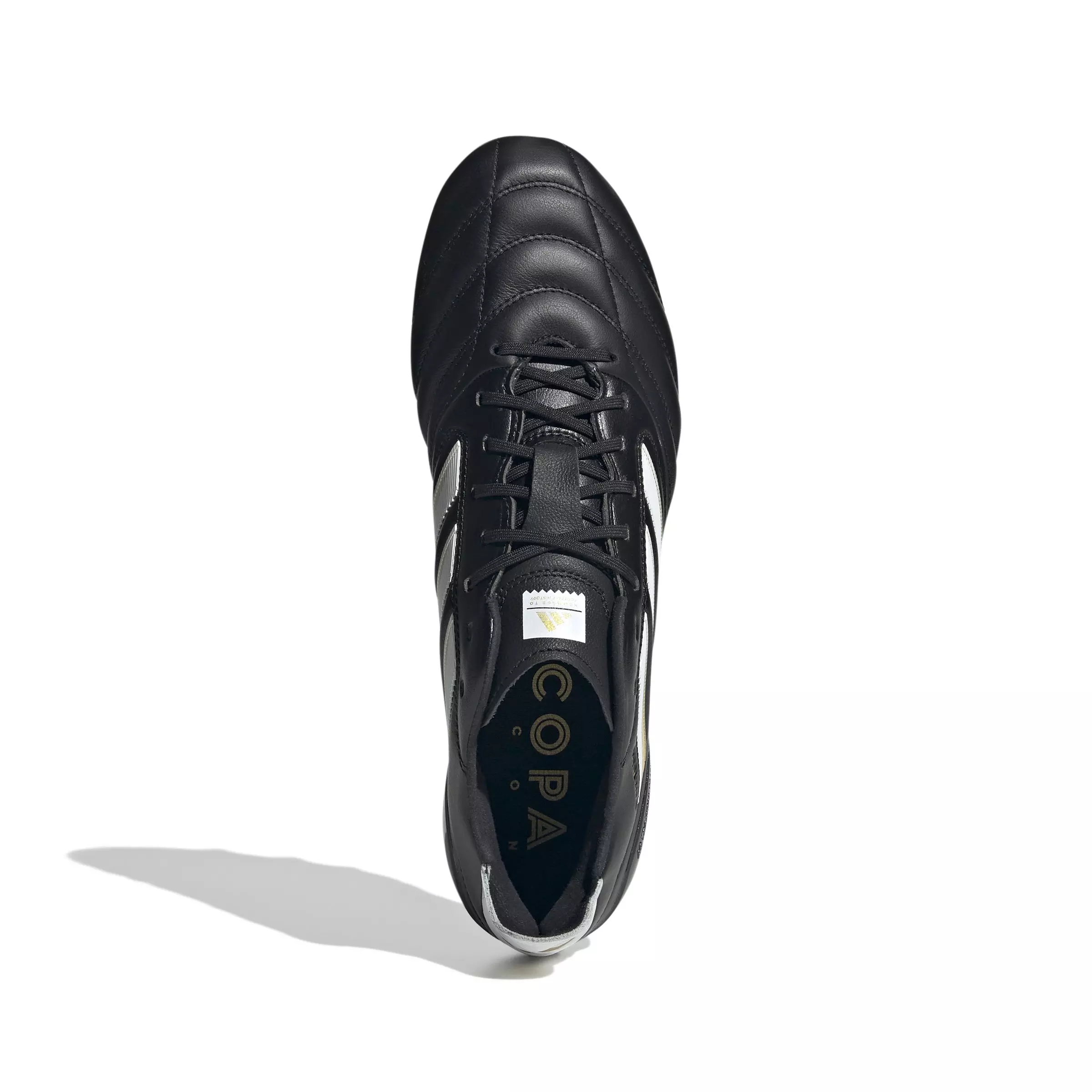 adidas Copa Icon 2 Firm Ground "Core Black/Ftwr White/Gold Metallic" Unisex Soccer Cleat - BLACK/WHITE/GOLD