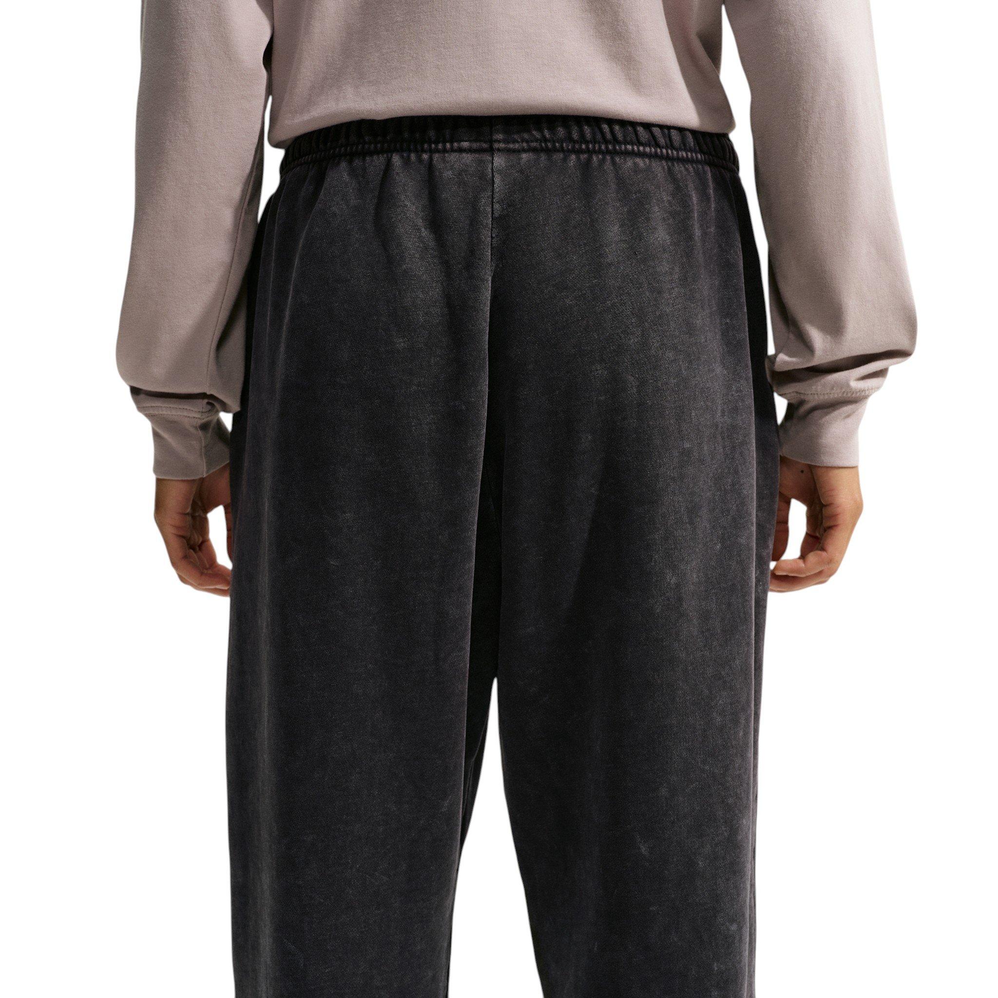 Nike Women's Studio Fleece Medium Weight Oversized High-Rise Washed Cuffed Sweatpants - Black - BLACK