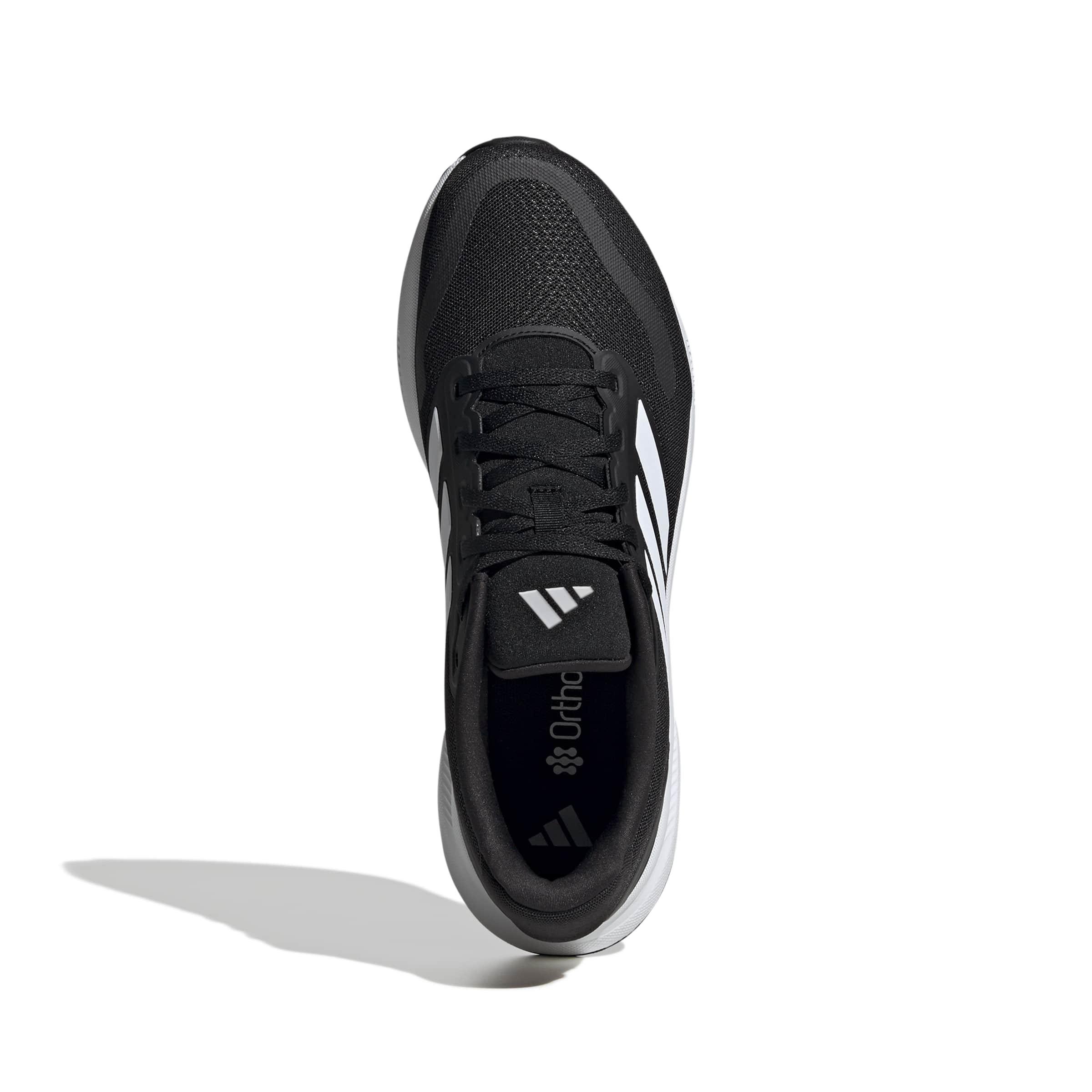 adidas Runfalcon 5 "Core Black/Ftwr White/Core Black" Men's Wide Running Shoe - BLACK/WHITE/BLACK Thumbnail View 5