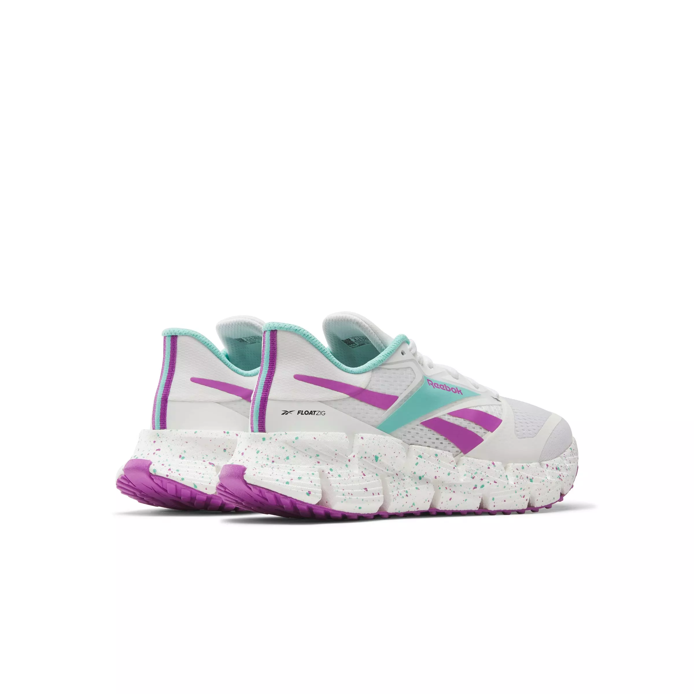 Reebok FloatZig 1 "Ftwr White/Ai Aqua/Purple Rave" Men's Running Shoe - WHITE/AQUA/PURPLE