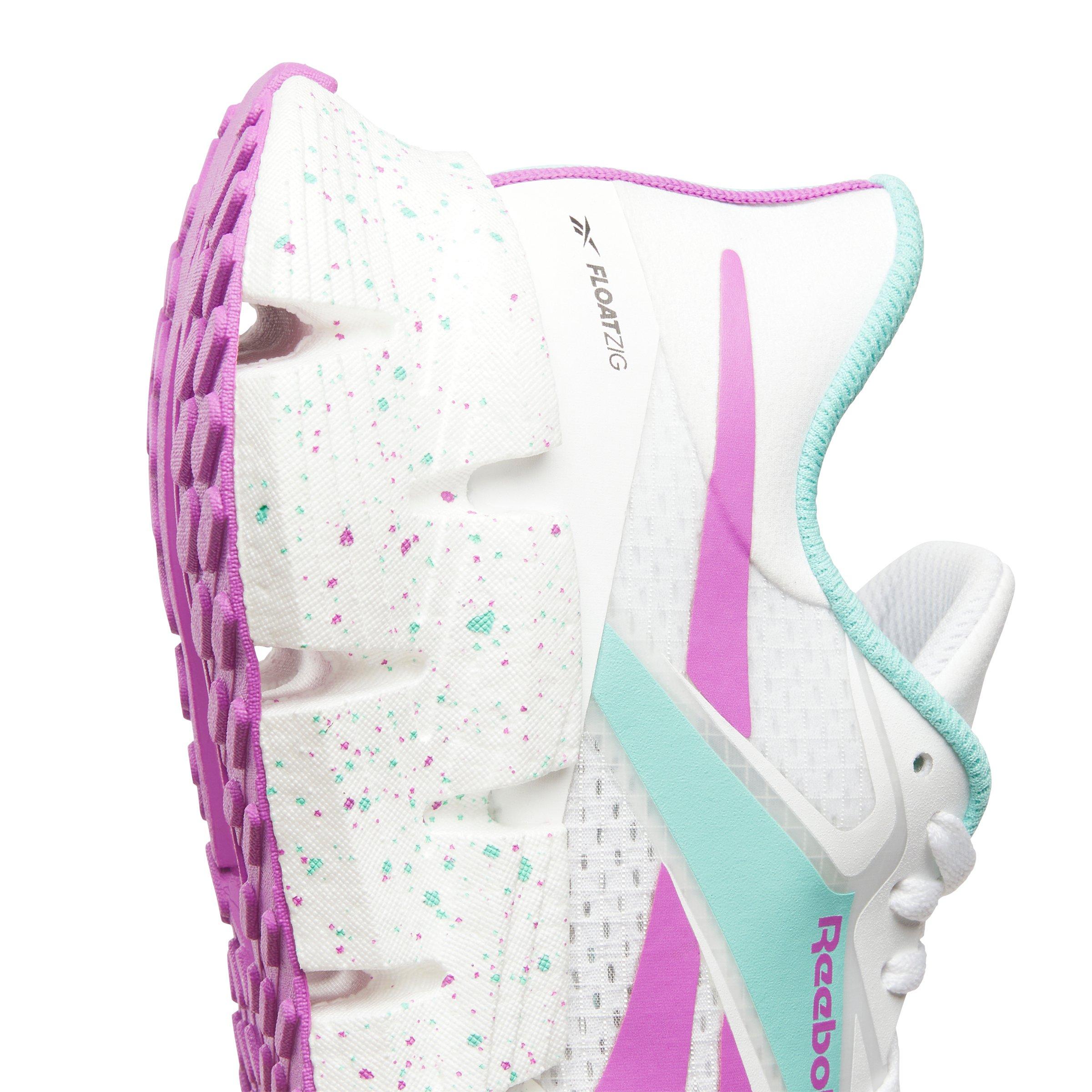 Reebok FloatZig 1 "Ftwr White/Ai Aqua/Purple Rave" Men's Running Shoe - WHITE/AQUA/PURPLE Thumbnail View 6
