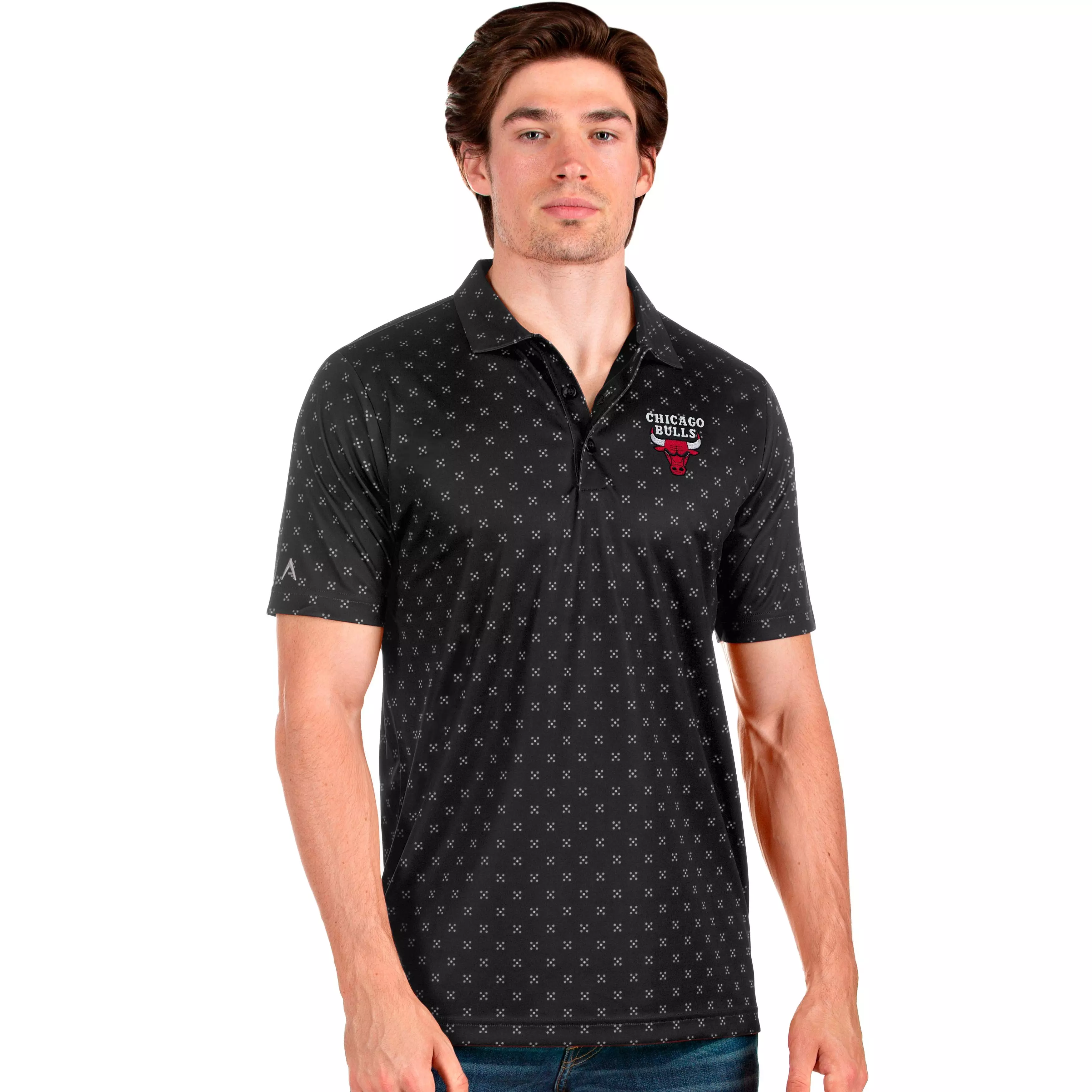 Antigua Men's Chicago Bulls Spark Polo - BLACK/MULTI