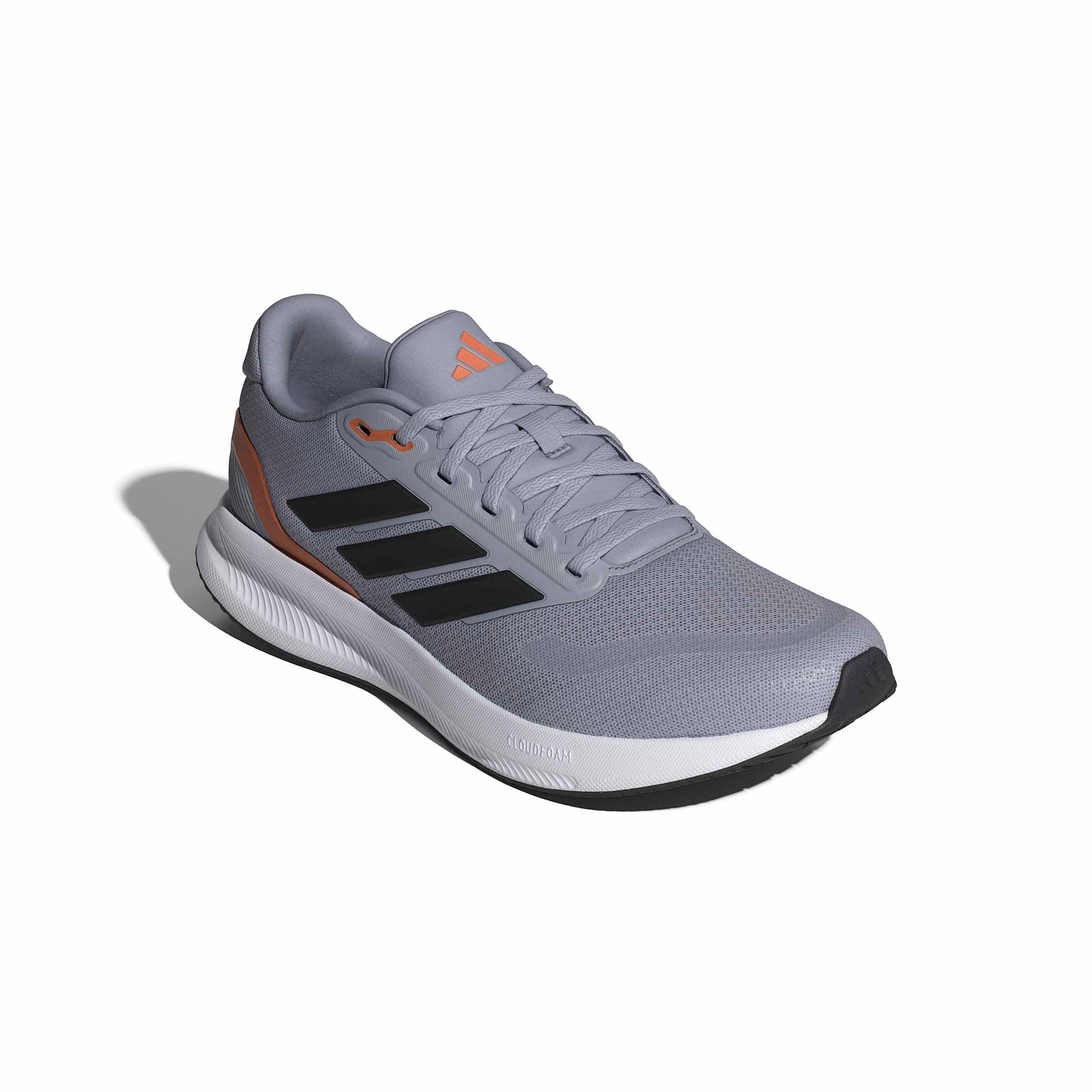 adidas Runfalcon 5 "Halo Silver/Core Black/Dusky Orange" Men's Running Shoe - SILVER/BLACK/ORANGE Thumbnail View 3