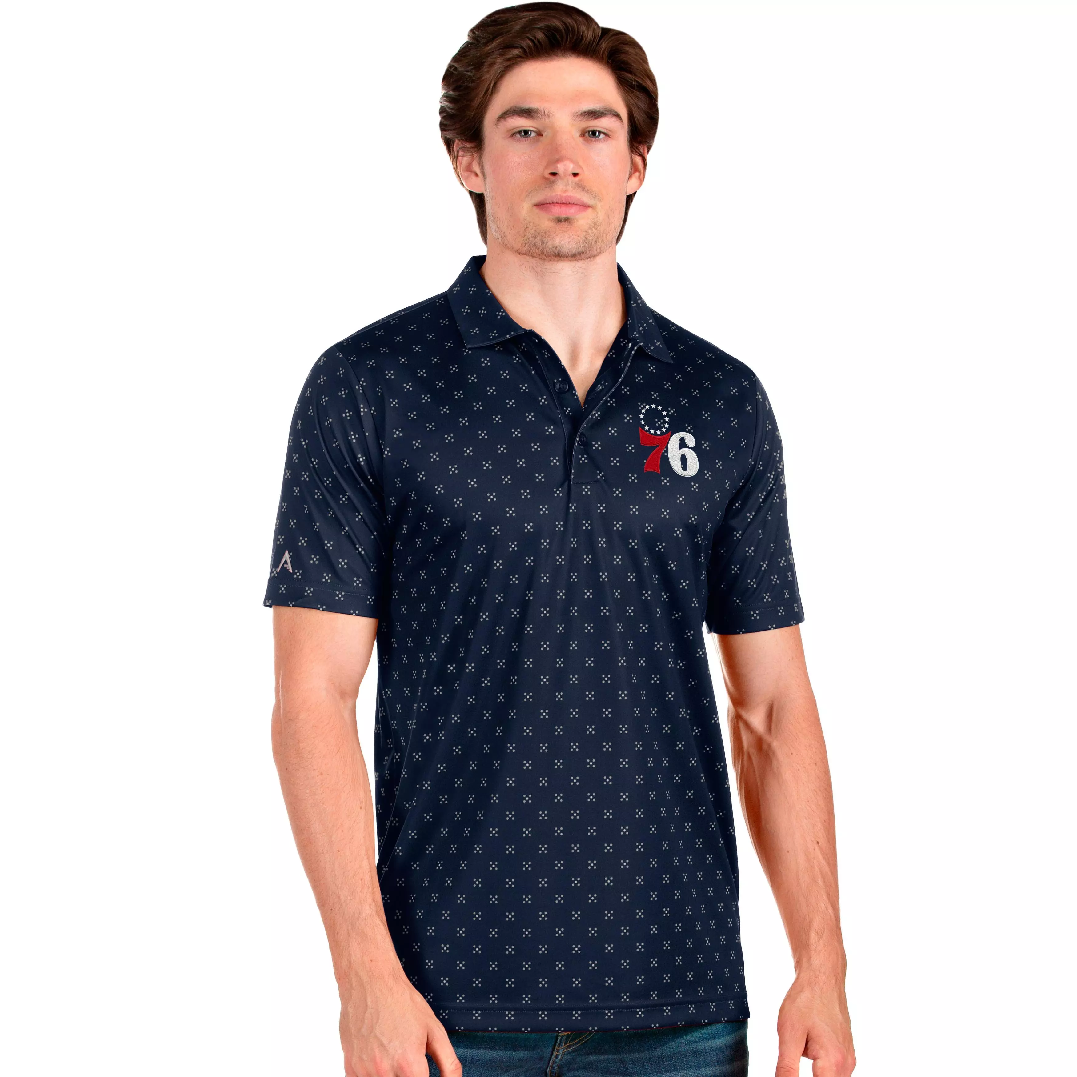 Antigua Men's Philadelphia 76ers Spark Polo - NAVY