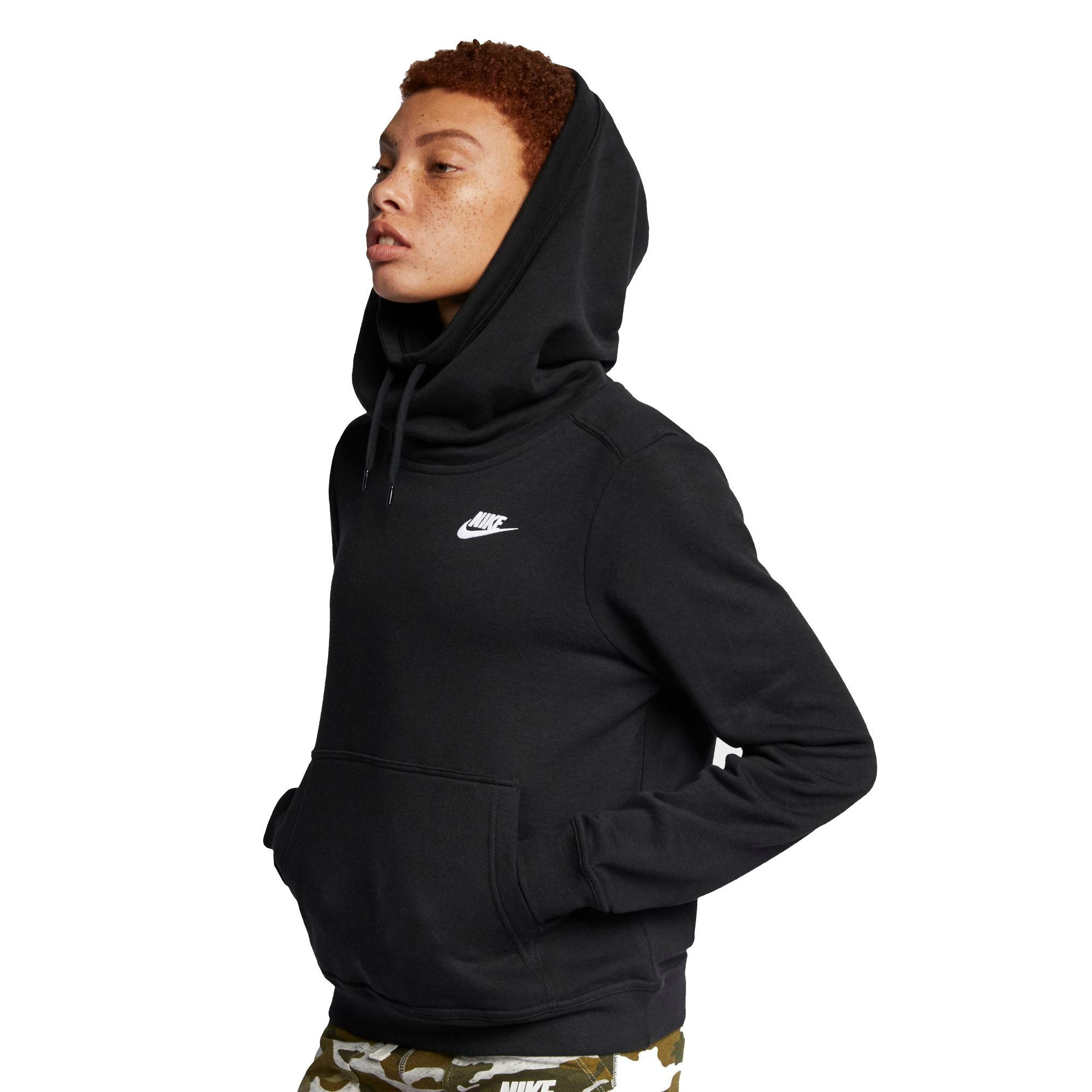 black nike cowl neck hoodie