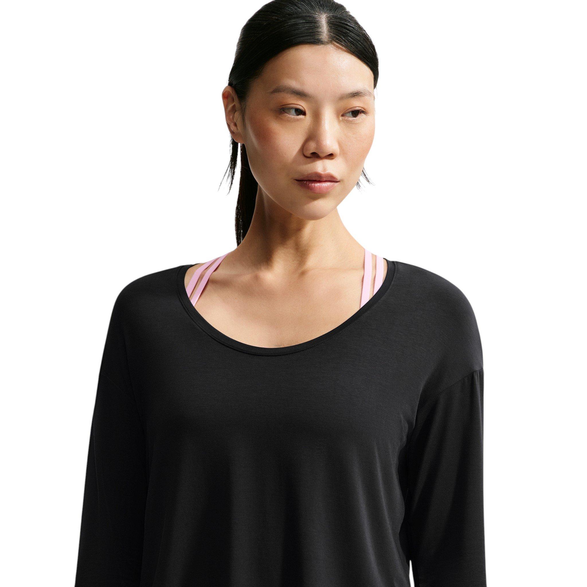 Nike Women's Zenvy Dri-FIT Long Sleeve Top - Black/Grey - BLACK/GREY