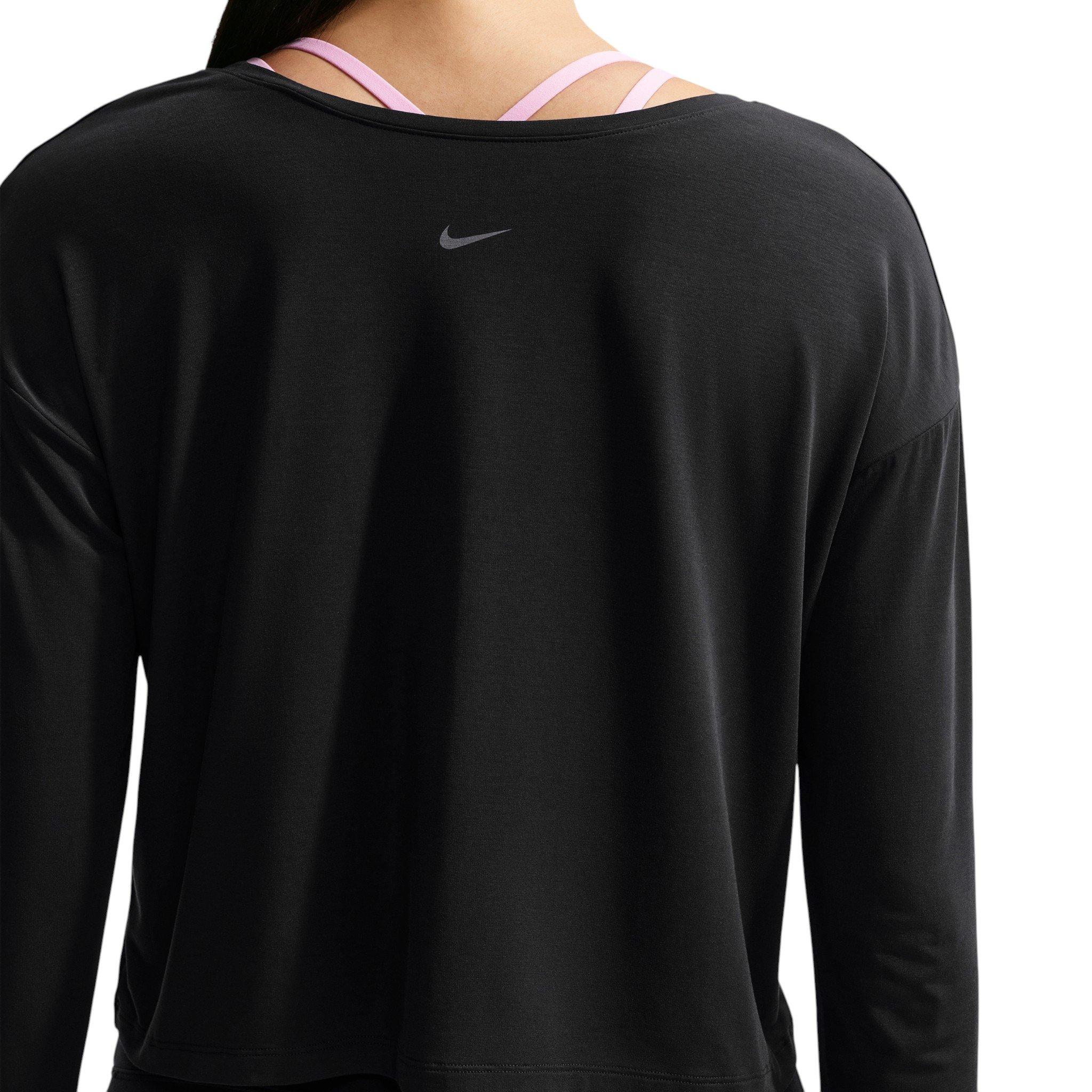 Nike Women's Zenvy Dri-FIT Long Sleeve Top - Black/Grey - BLACK/GREY