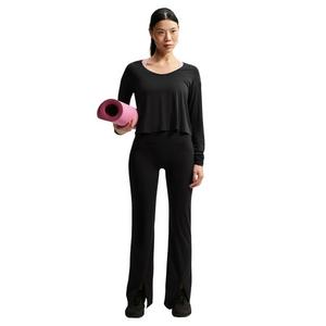 Nike Women's Zenvy Dri-FIT Long Sleeve Top - Black/Grey - BLACK/GREY
