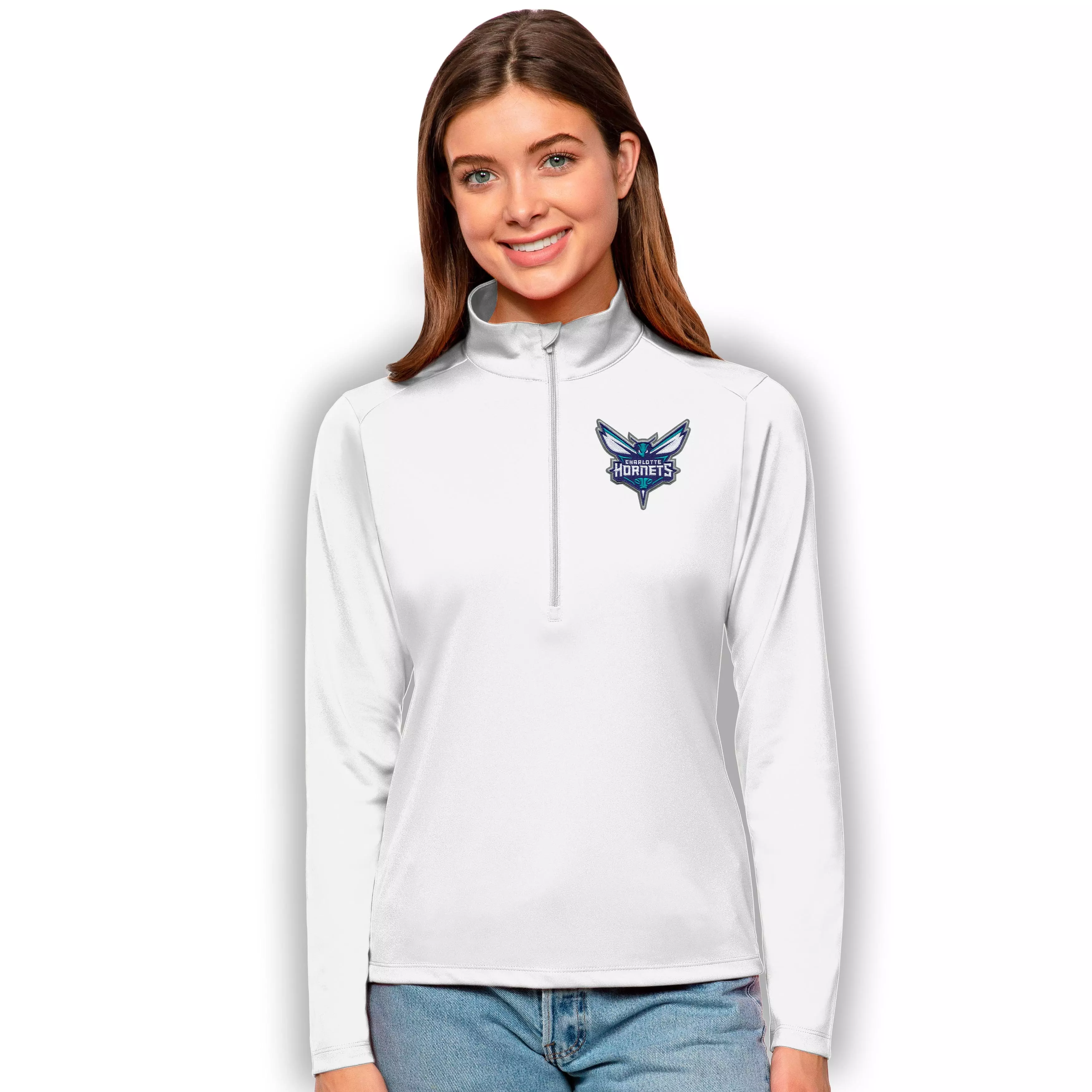 Antigua Women's Charlotte Hornets Tribute Pullover - WHITE